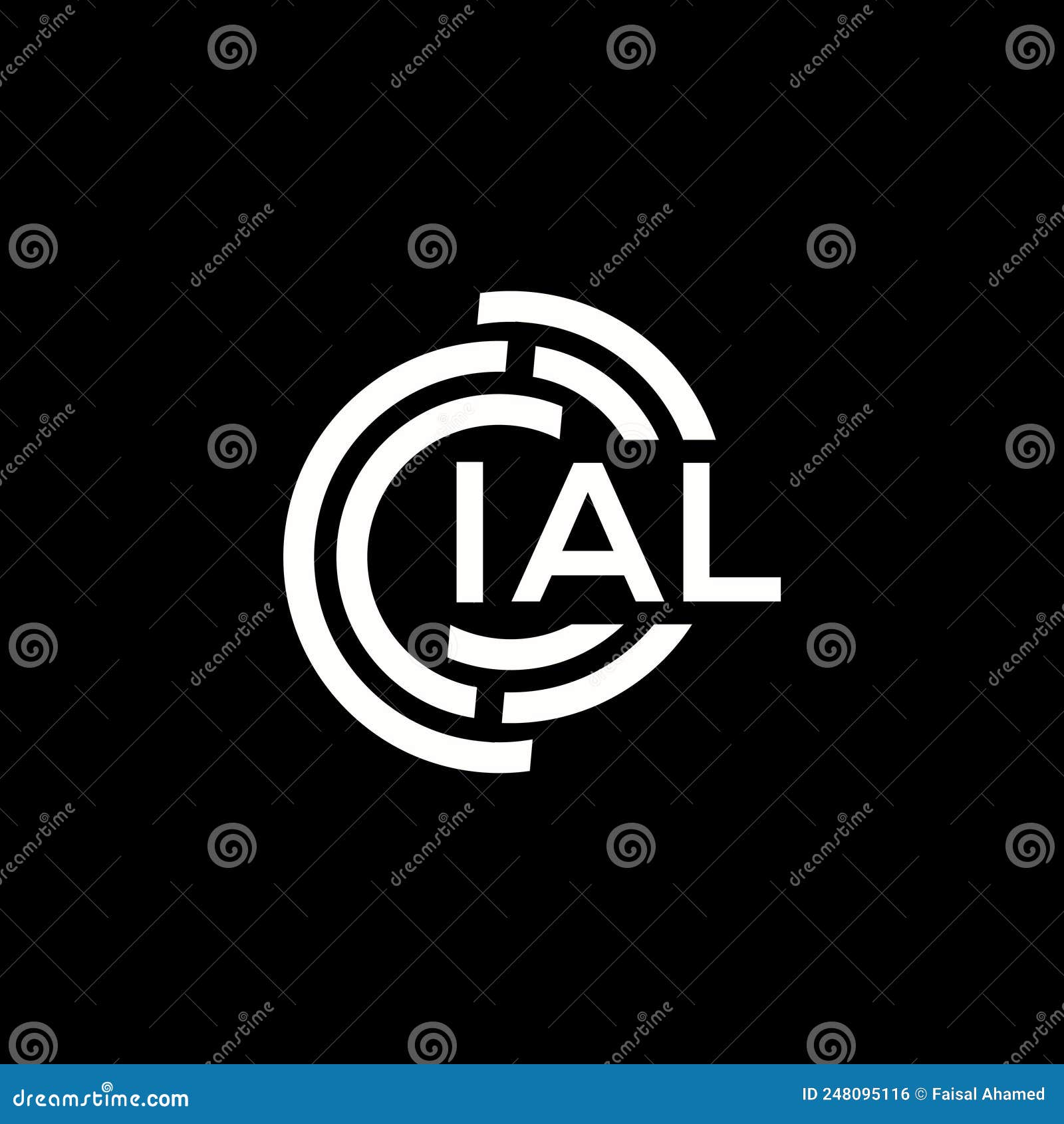 ial letter logo  on black background. ial creative initials letter logo concept. ial letter 