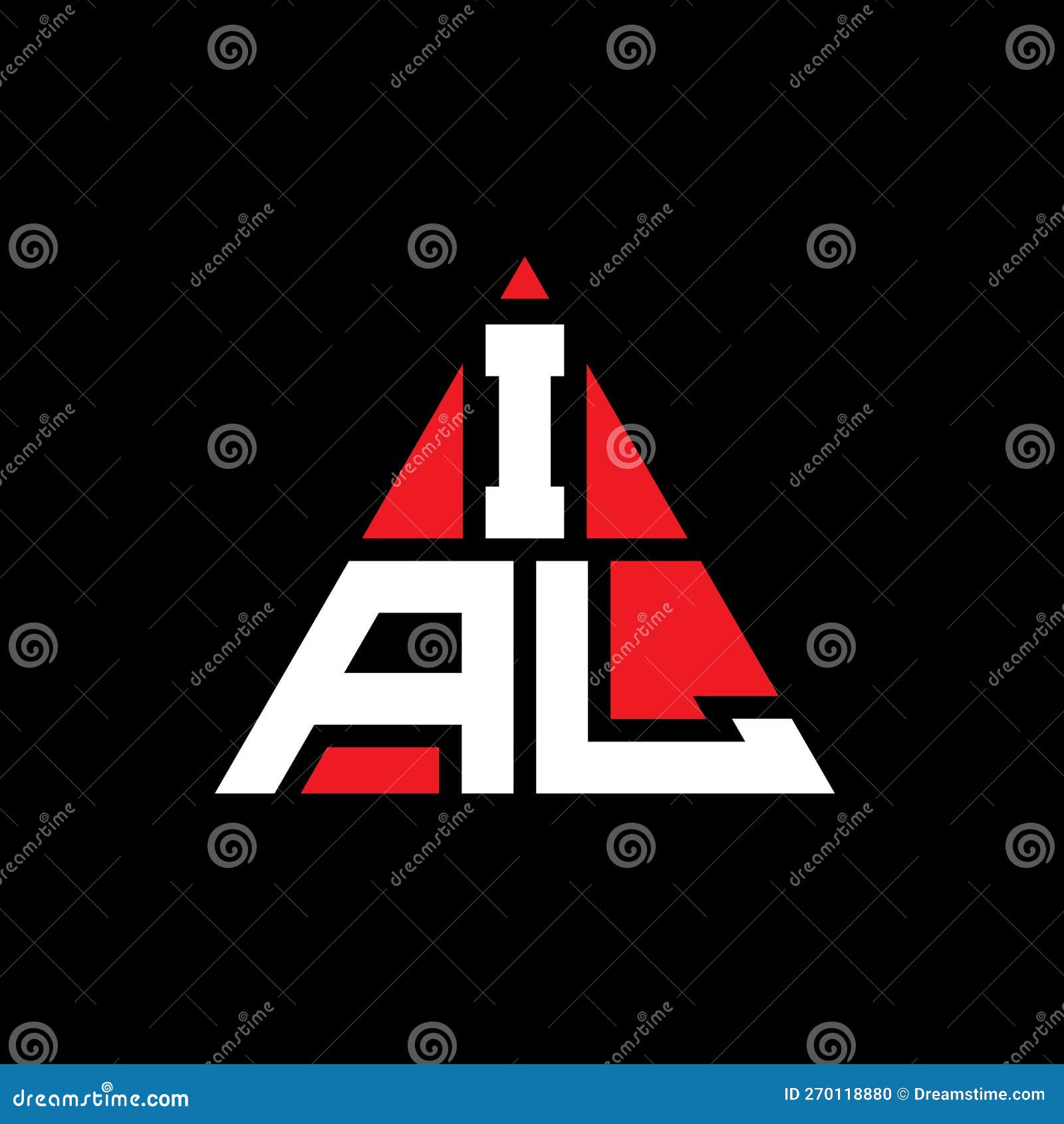 ial triangle letter logo  with triangle . ial triangle logo  monogram. ial triangle  logo template with red