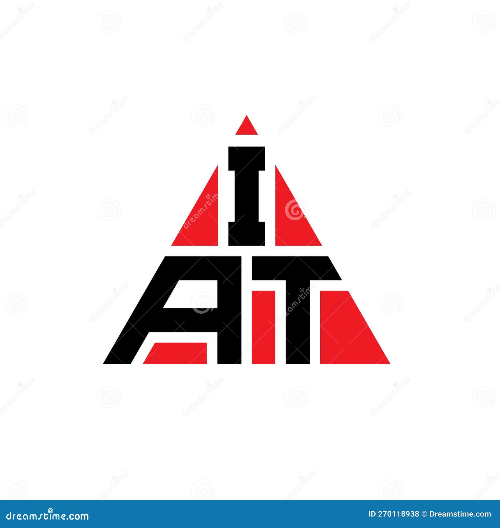 iat triangle letter logo  with triangle . iat triangle logo  monogram. iat triangle  logo template with red