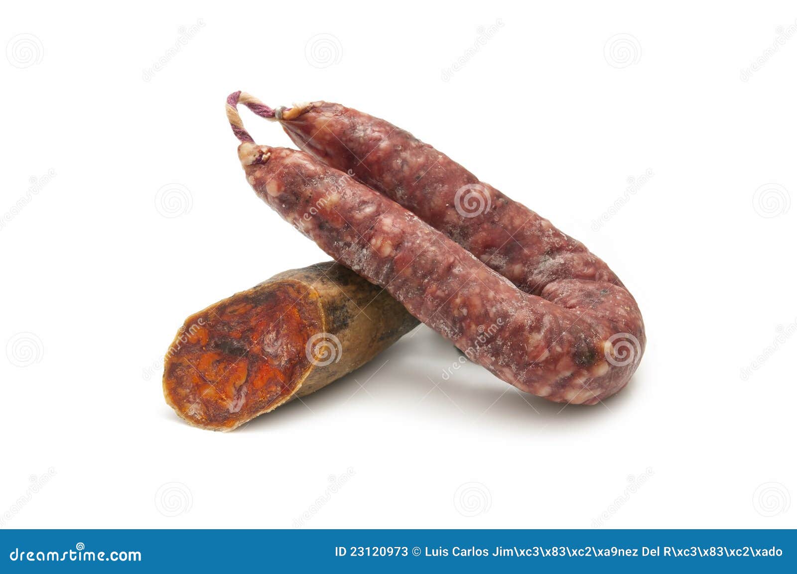 Iberian pork sausages stock image. Image of white, shoulder 23120973