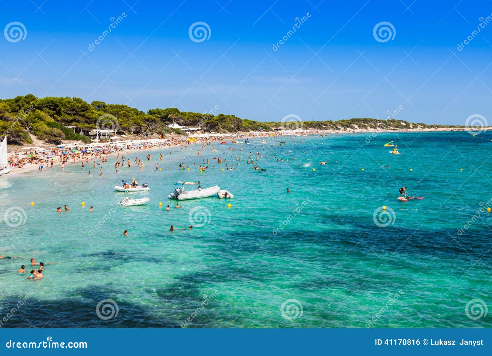 ibiza island,beach ses salines in sant josep at balearic island