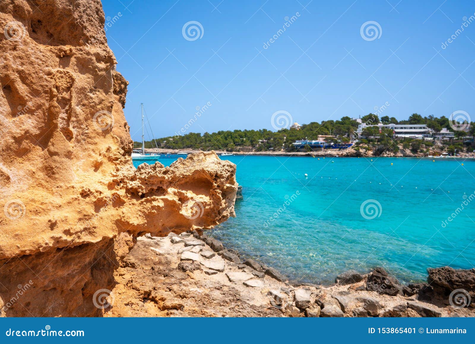 ibiza portinatx arenal petit beach in balearics