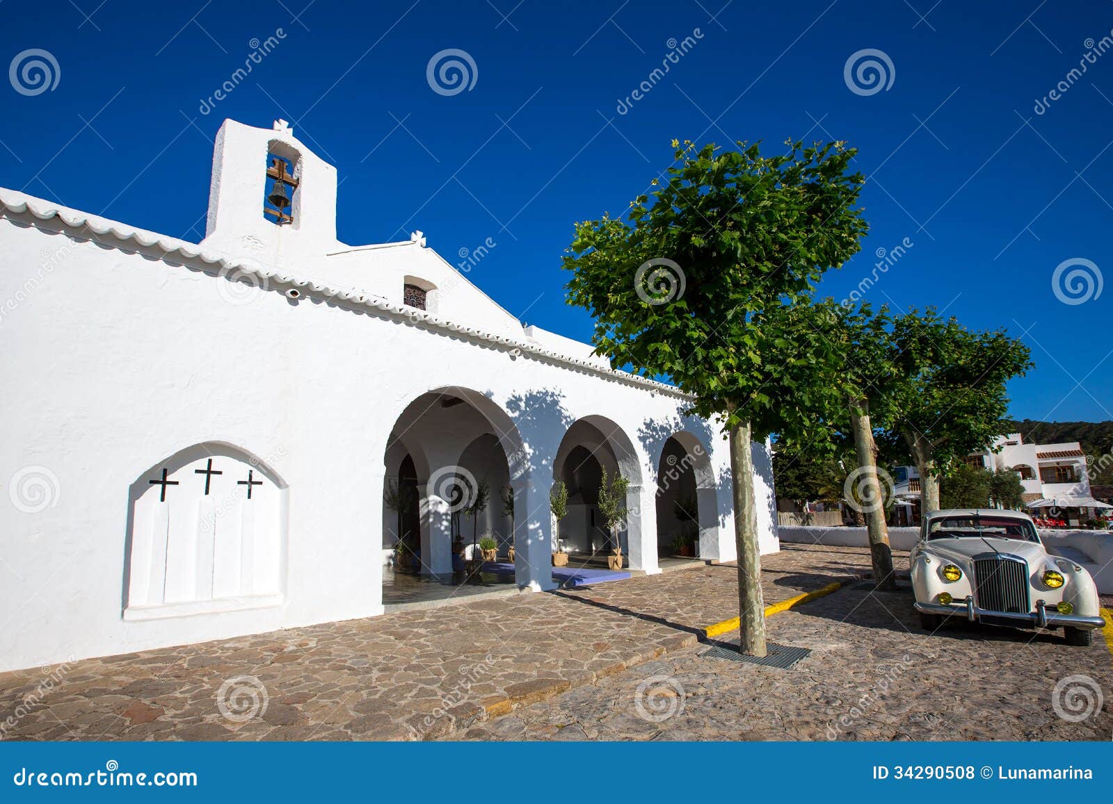 ibiza sant carles de peralta white church in balearic