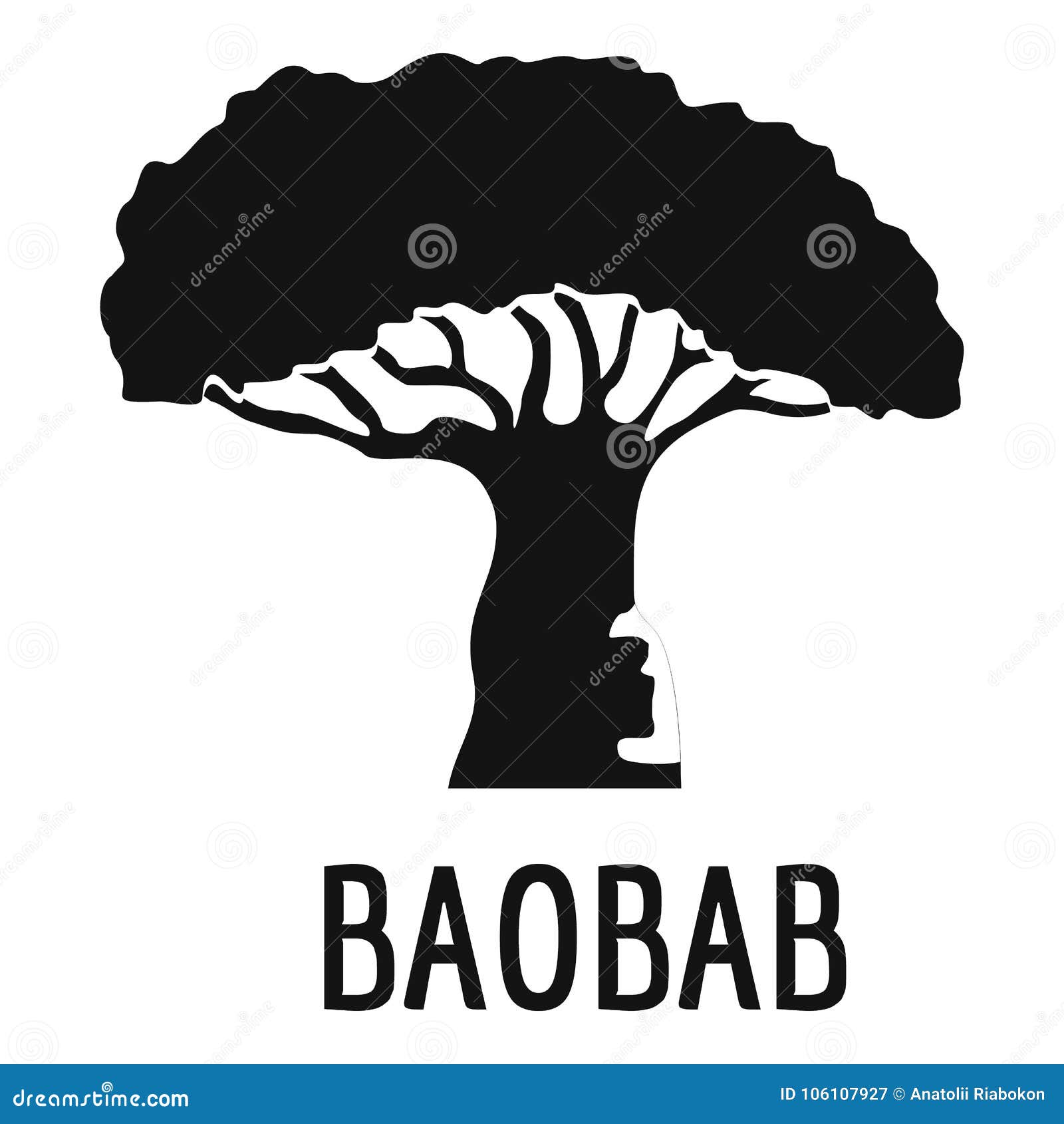 Icone D Arbre De Baobab Style Noir Simple Illustration De Vecteur Illustration Du Icone Simple 106107927