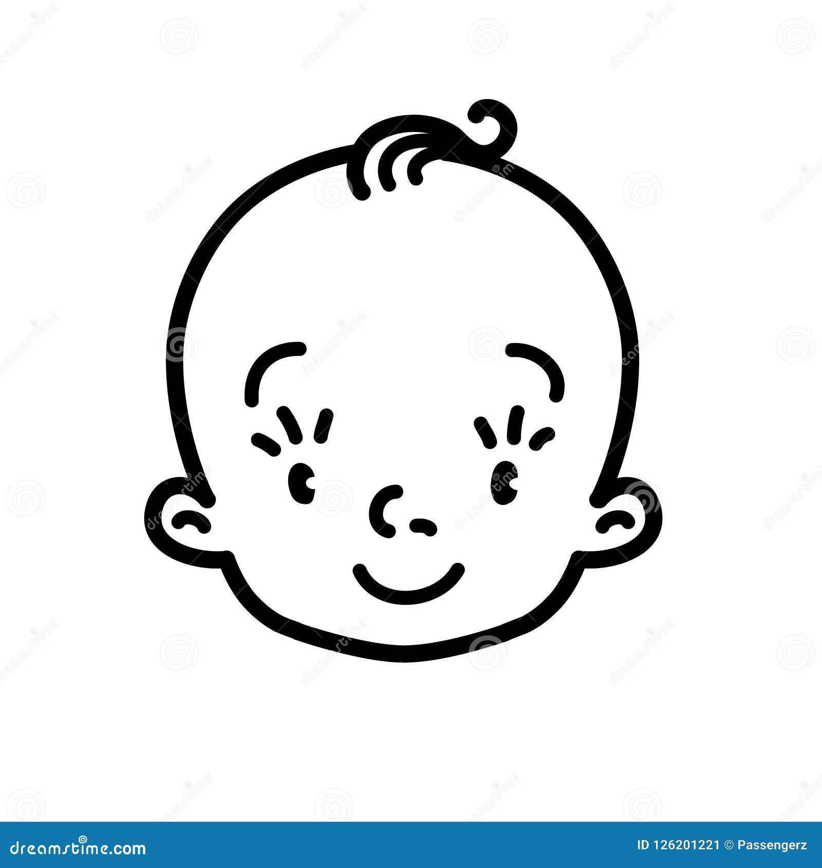 Icone De Bebe Visage De Petit Garcon Ou Fille Dessin Au Trait Illustration De Vecteur Illustration Du Prudent Attention