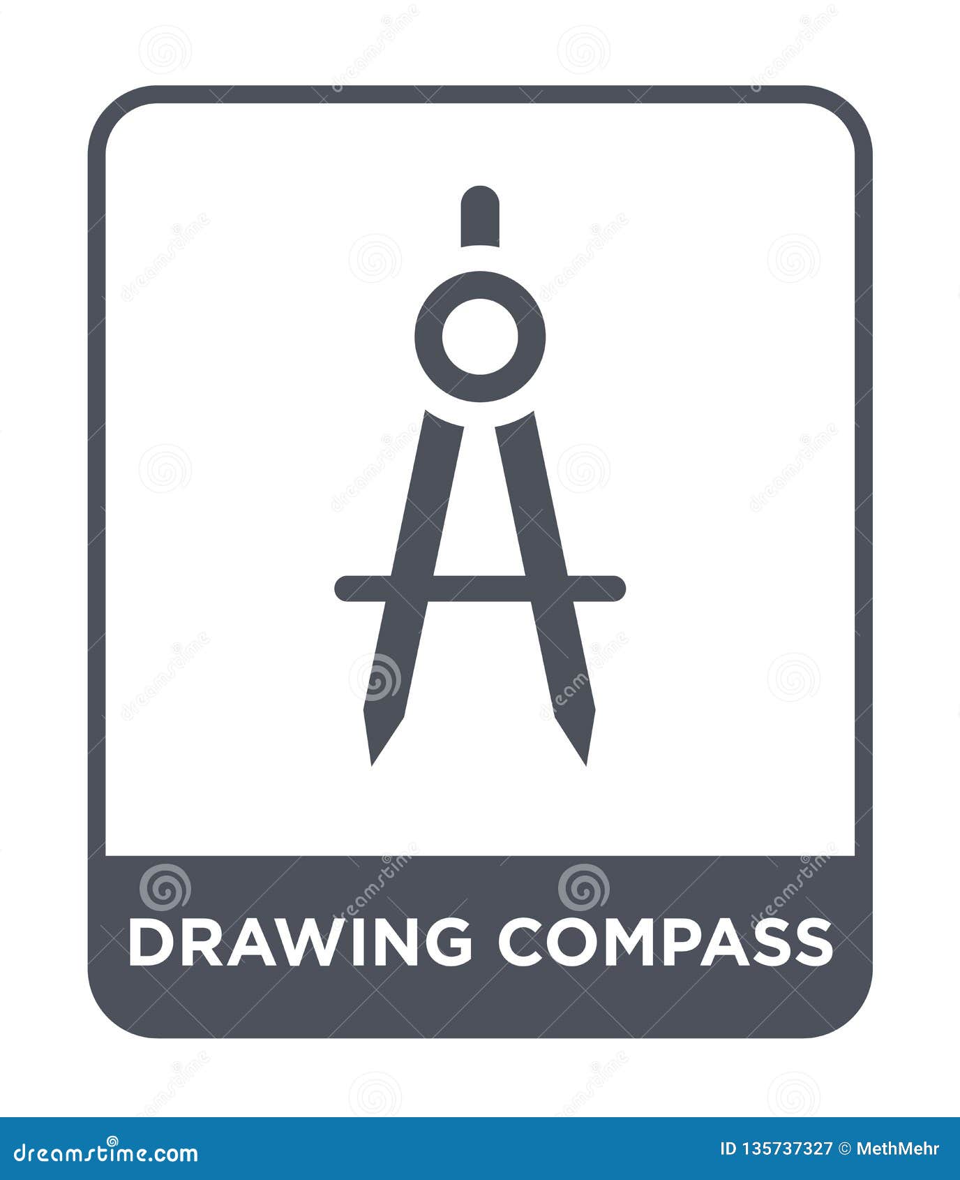 Icone De Boussole De Dessin Dans Le Style A La Mode De Conception Icone De Boussole De Dessin D Isolement Sur Le Fond Blanc Icone Illustration De Vecteur Illustration Du Isolement Style