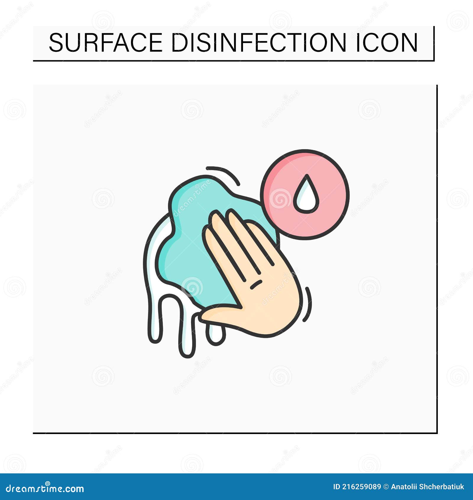 Icône De Couleur De Nettoyage Humide Illustration de Vecteur - Illustration  du antibactérien, isolement: 216259089