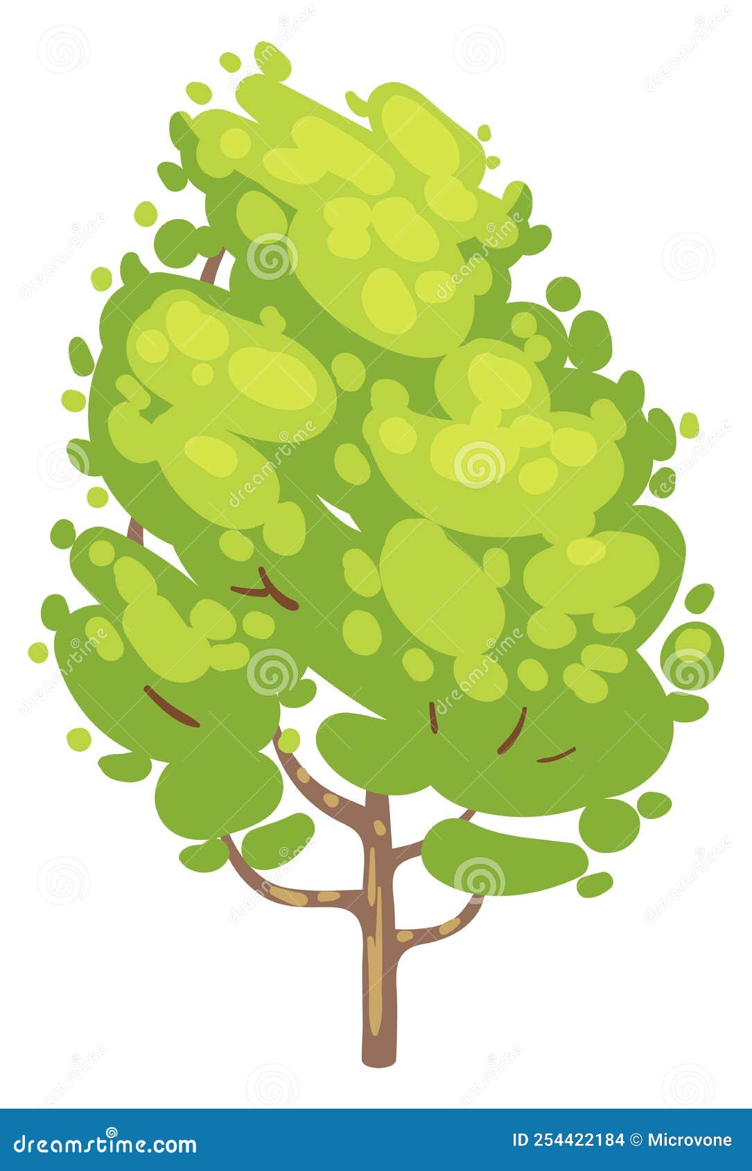 illustration de logo nature arbre. style de dessin animé de