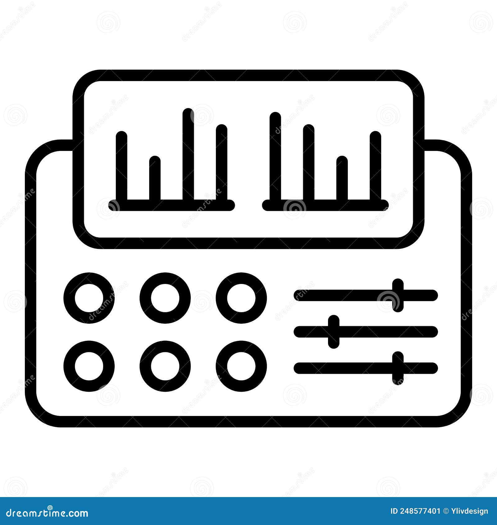 vecteur isométrique d'icône d'instrument de synthétiseur. DJ