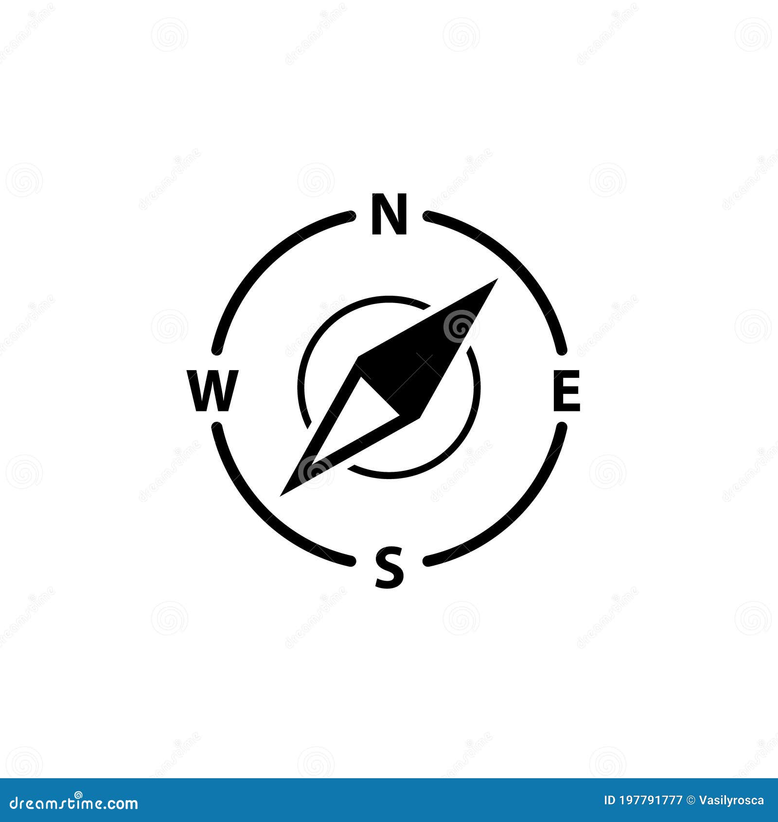Icône De Logo De Boussole Navigateur Gps Du Nord De Carte De