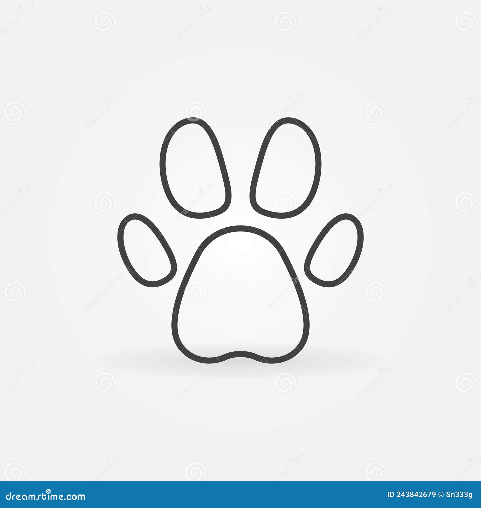 Symbole De Patte D'animal Familier Forme Simple D'empreinte De Pas