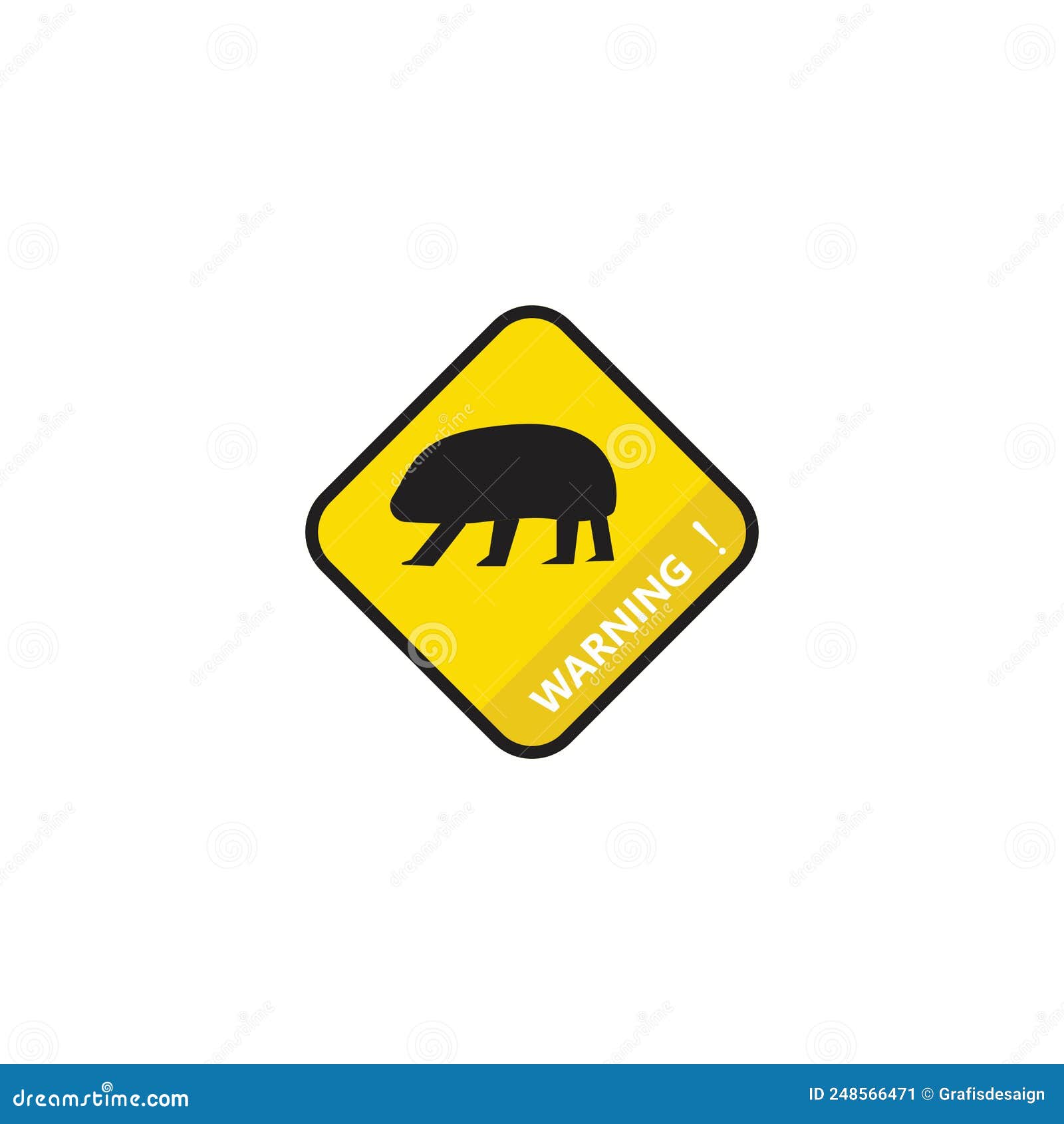 Icône Du Vecteur Animal D'avertissement Jaune Illustration Stock