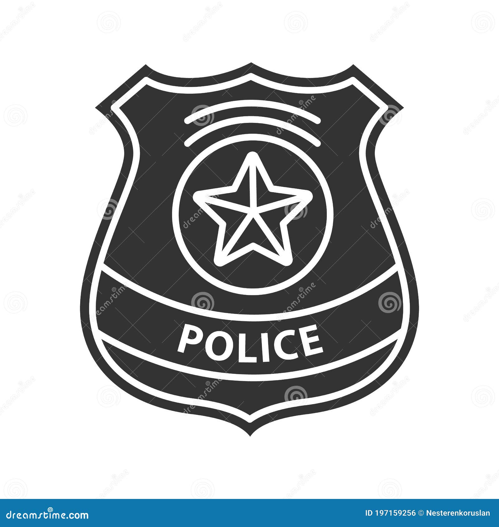 Insigne de policier image stock. Illustration du chrome - 13977603