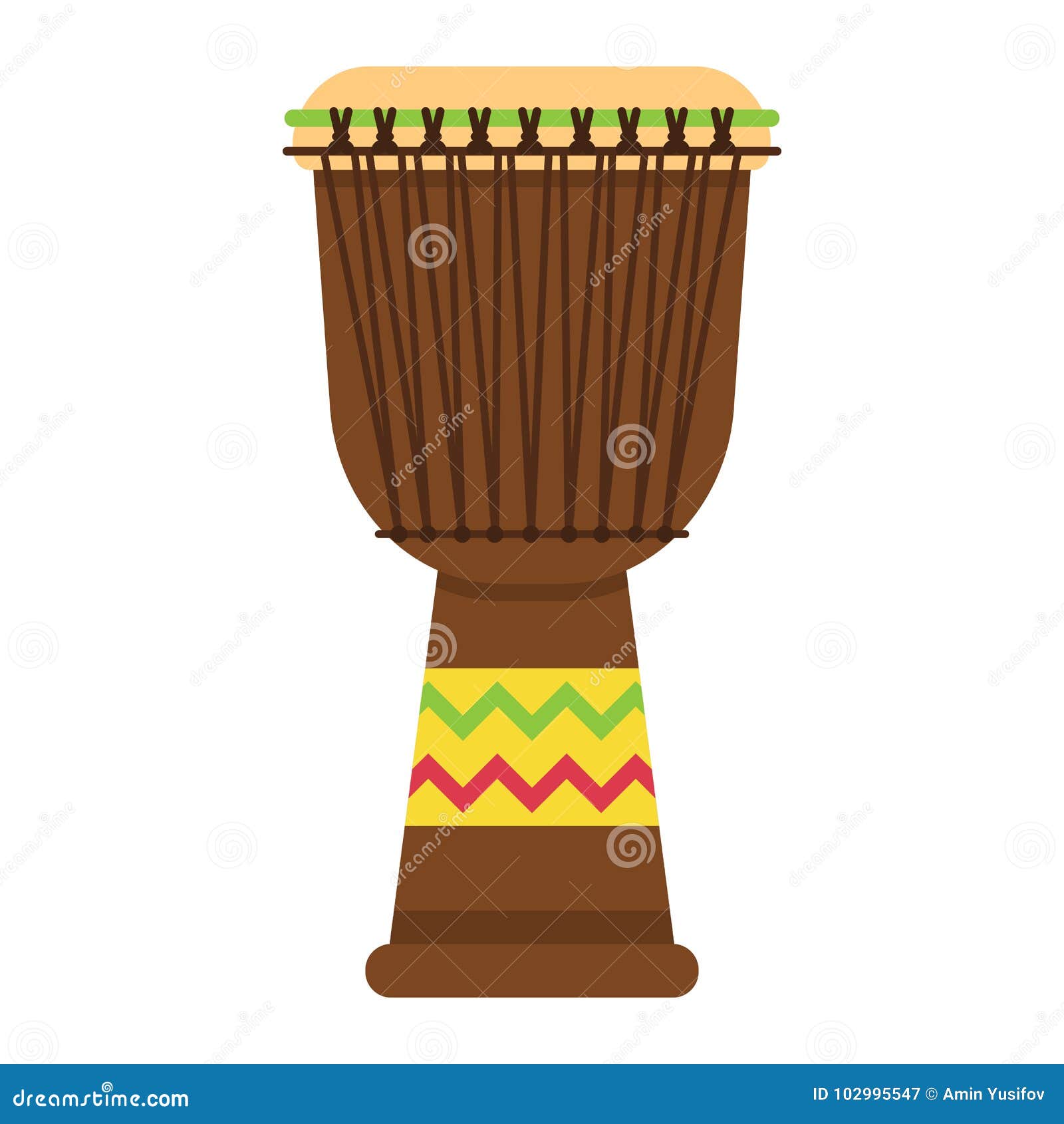 Djembé En Bois Ethnique Icône Tambour à Main Africain Instrument