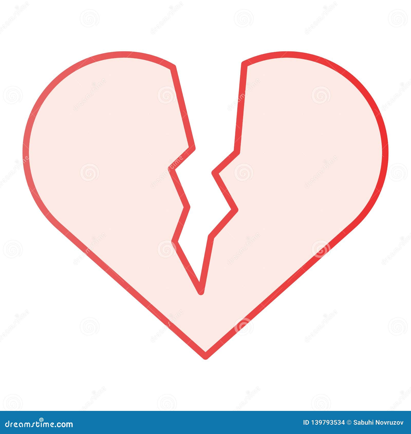 Icone Plate Du Coeur Brise Icones Roses D Amour Triste Dans Le Style Plat A La Mode Conception De Style De Gradient De Frein De C Illustration De Vecteur Illustration Du Plat