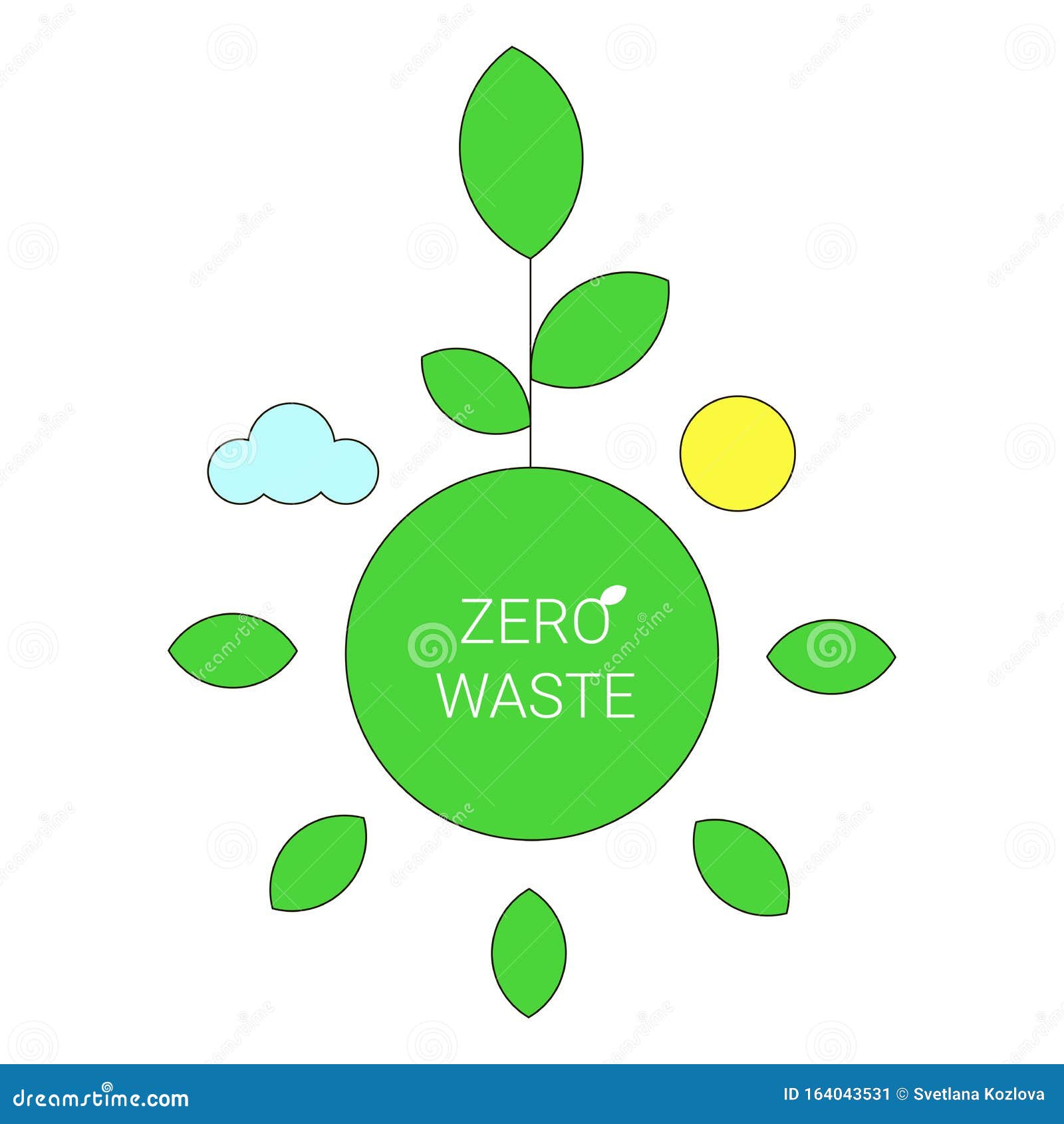 Logo Zéro Déchet Icône Eco Badge De Recyclage