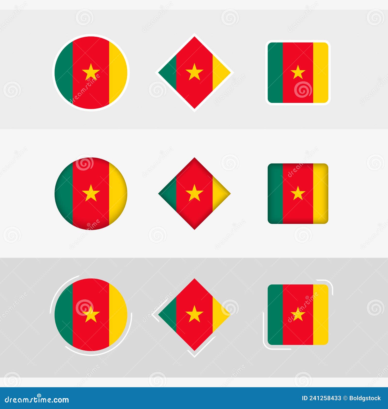 Icônes Du Drapeau Du Cameroun Set Drapeau Vectoriel Du Cameroun