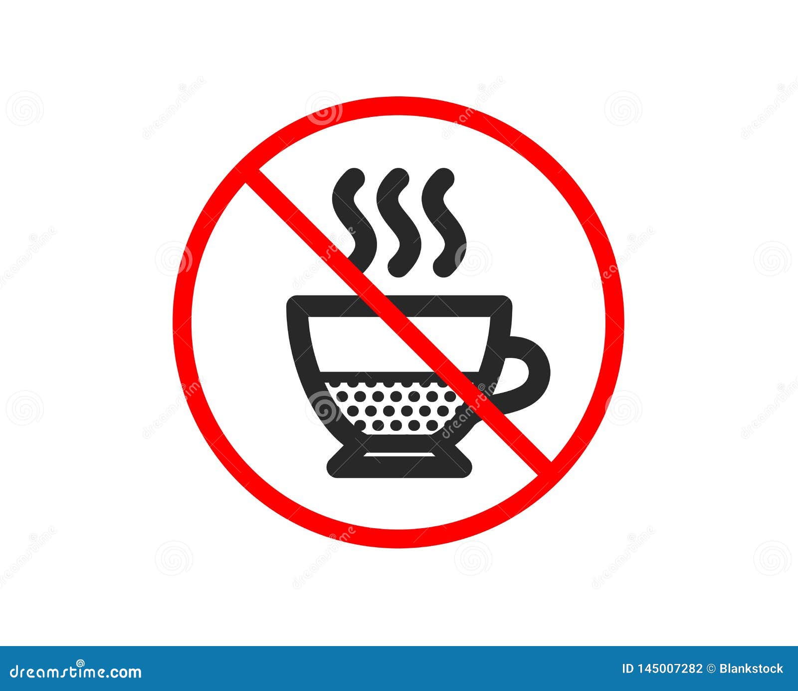 Ic?ne de caf? de Doppio Signe chaud de boissons Vecteur. No or Stop. Doppio coffee icon. Hot drink sign. Beverage symbol. Prohibited ban stop symbol. No doppio icon. Vector