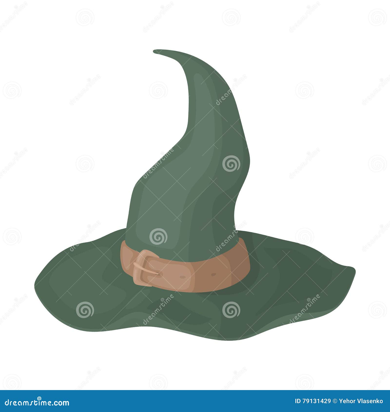 Icône de chapeau de Witchs dans le style de bande dessinée sur le fond blanc Illustration de vecteur d'actions de symbole de chap