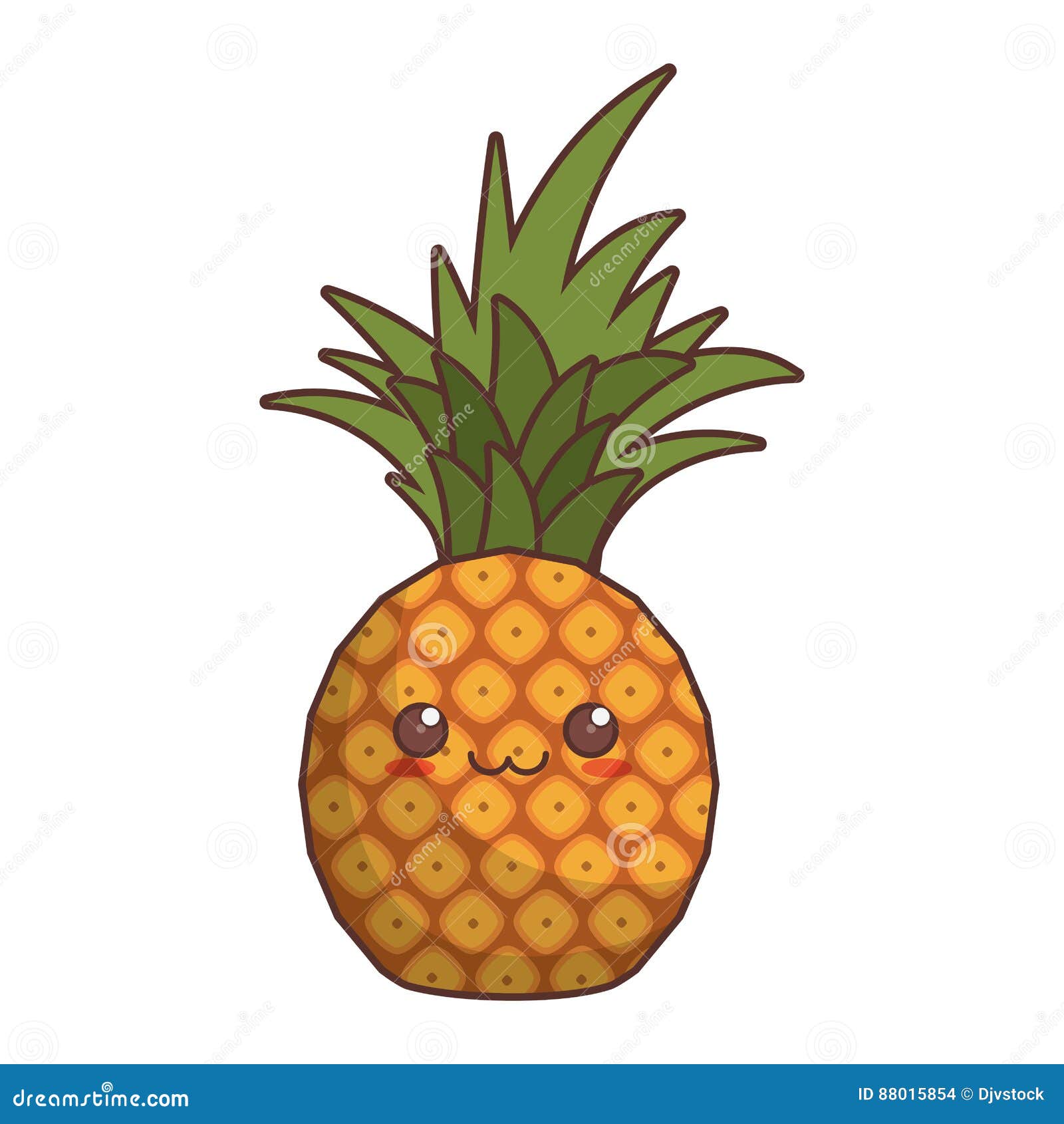 Icône De Fruit D'ananas De Kawaii Illustration Stock Illustration du