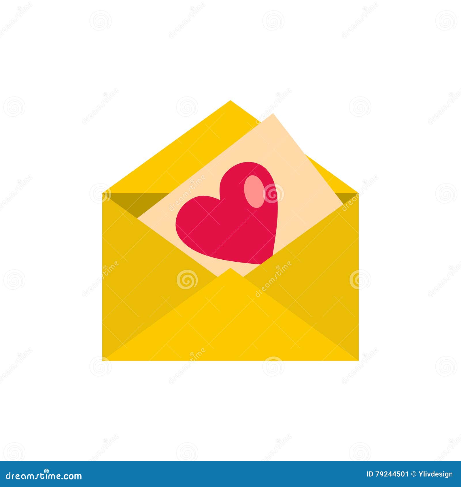 Icône De Lettre D'amour, Style Plat