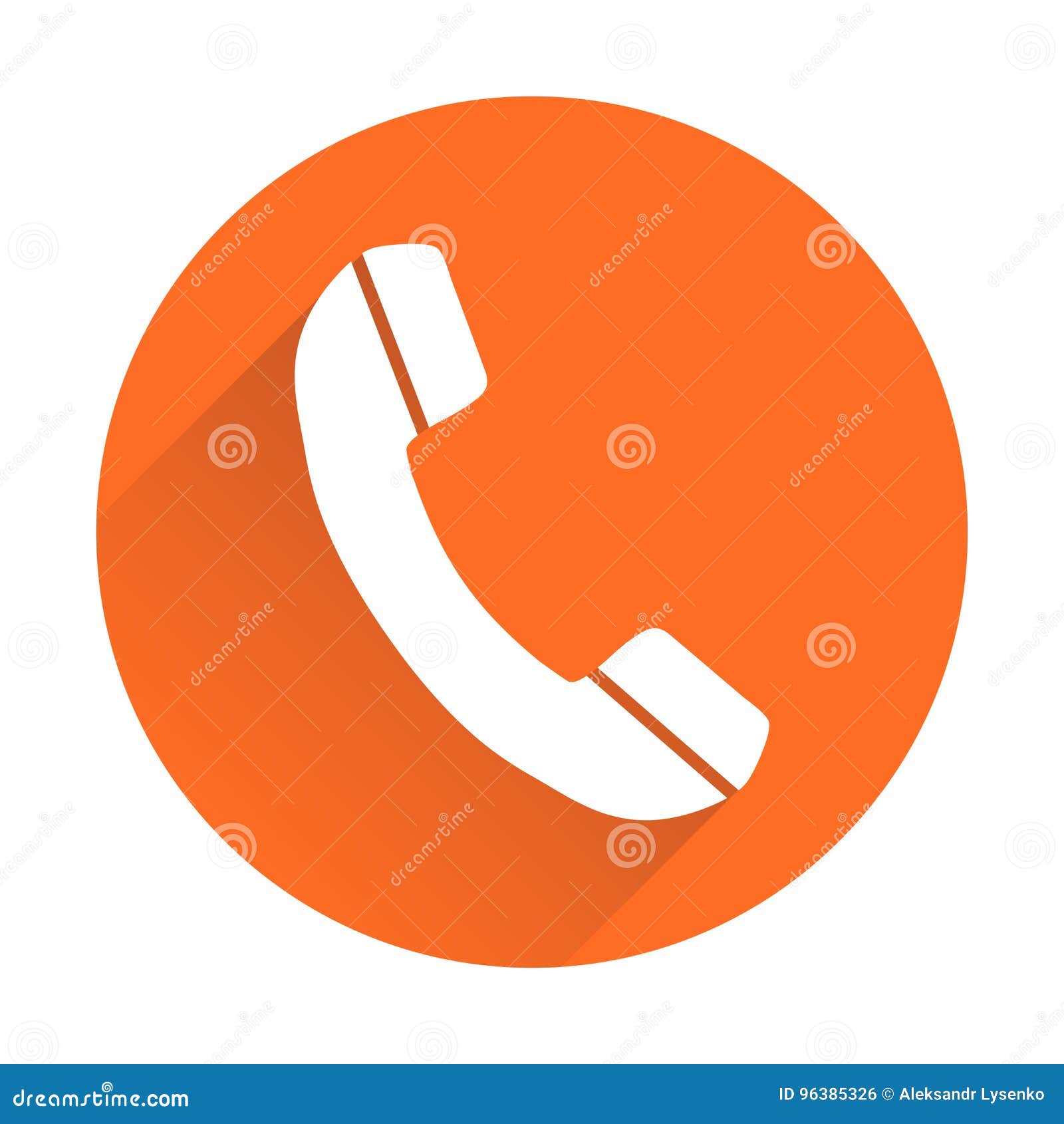 Icône De Téléphone Dans Le Style Plat Illustration De Vecteur Sur Le Ba  Orange Rond Illustration de Vecteur - Illustration du orateur, bouton:  96385326
