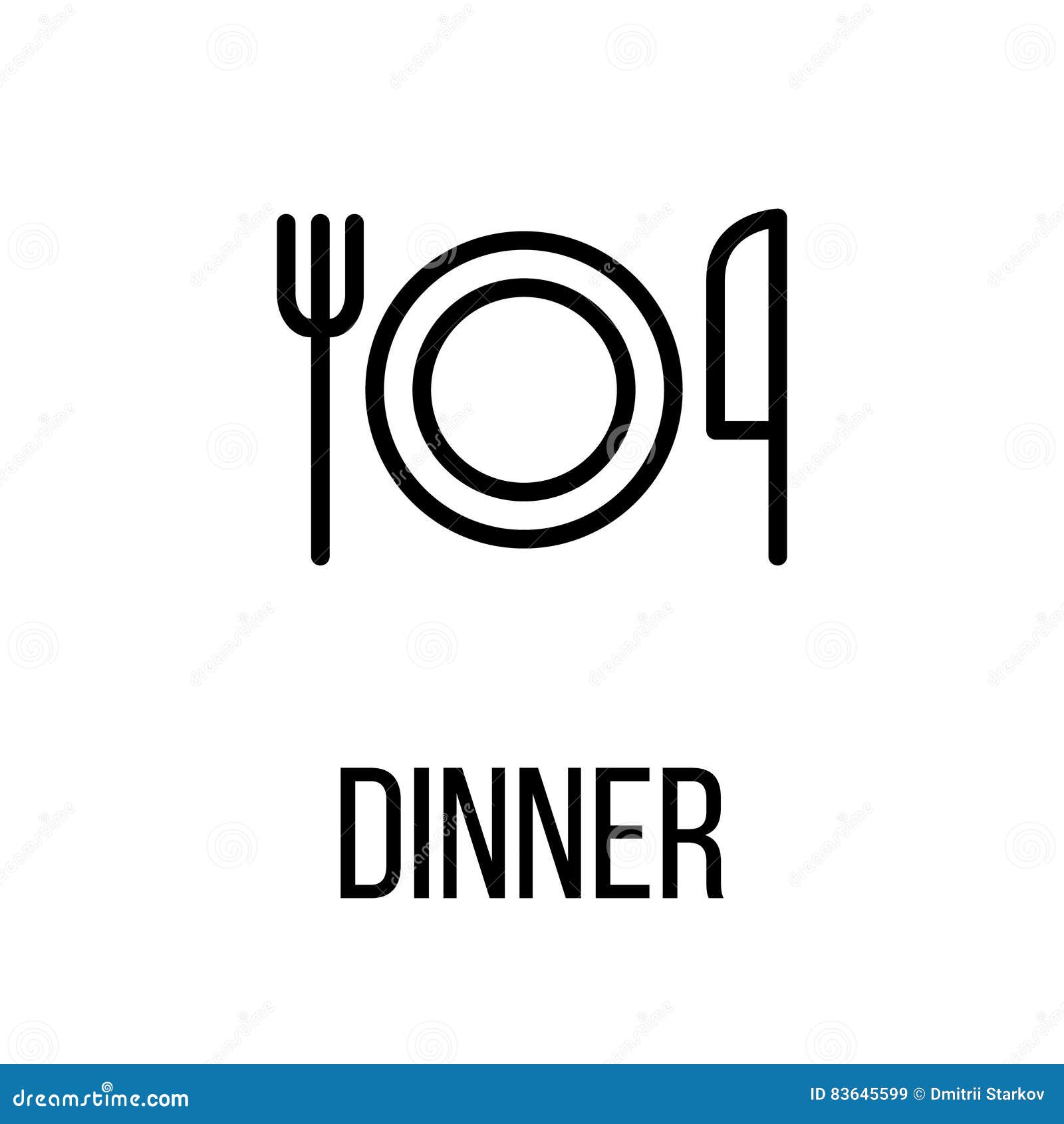 Icône Ou Logo De Dîner Dans La Ligne Style Moderne Illustration de