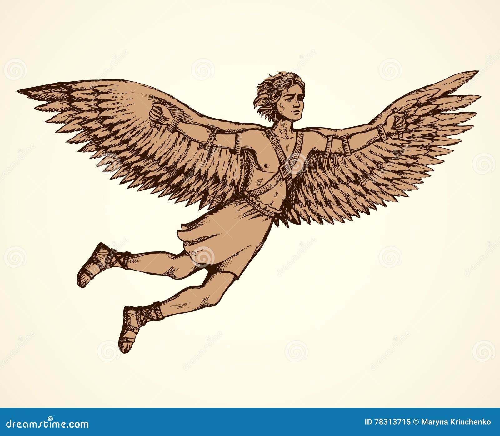 Icarus, Character of Ancient Greek Legend. Vector Drawing Stock Vector -  Illustration of antique, idea: 78313715