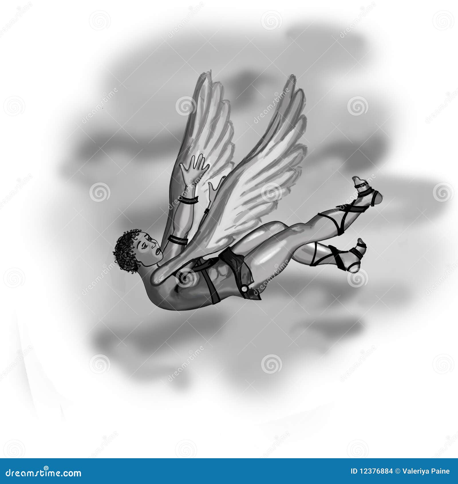 Icarus, character of ancient Greek legend. Vector drawing Stock