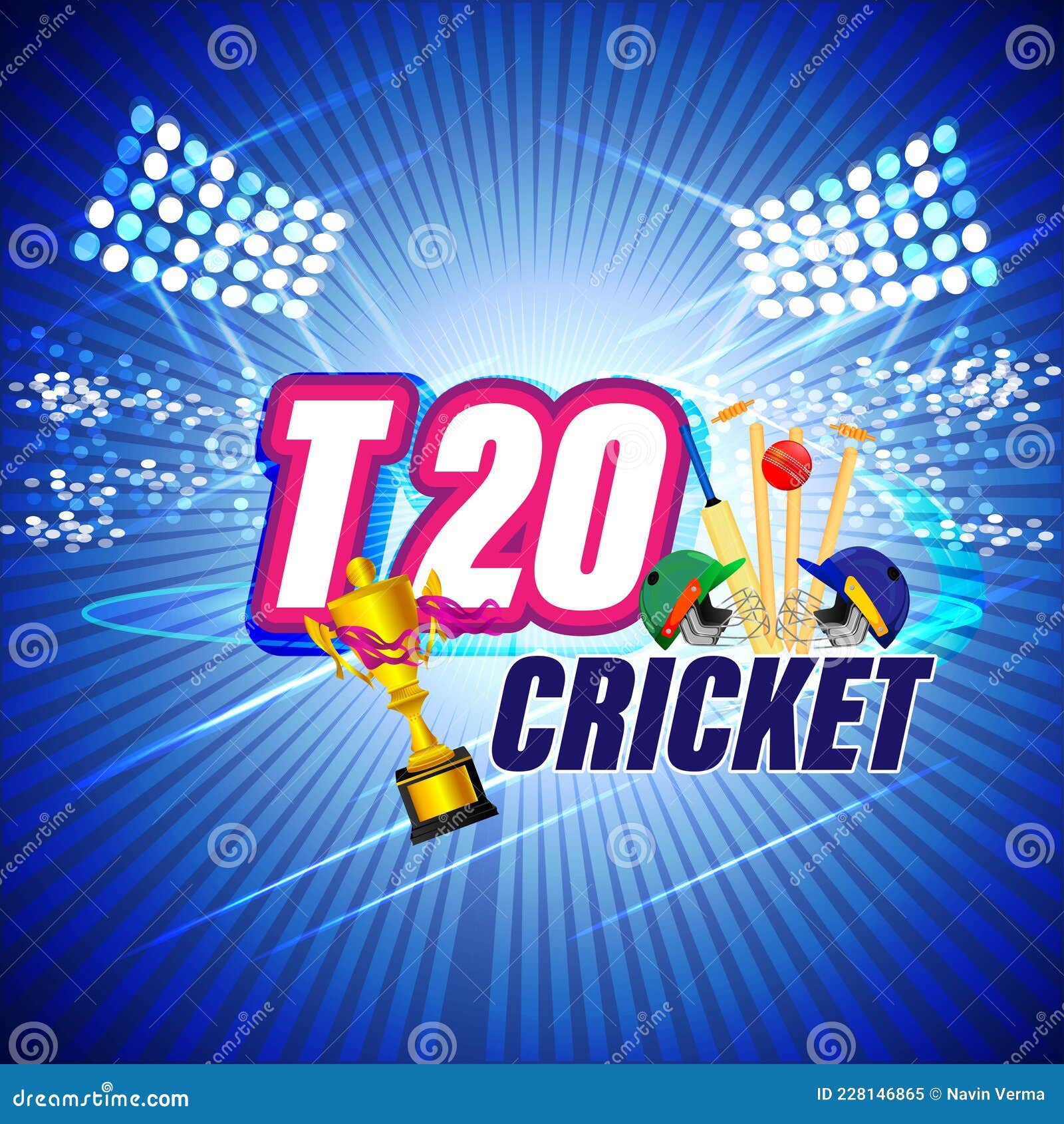Live Cricket Telecast Video Player Stock Illustration By