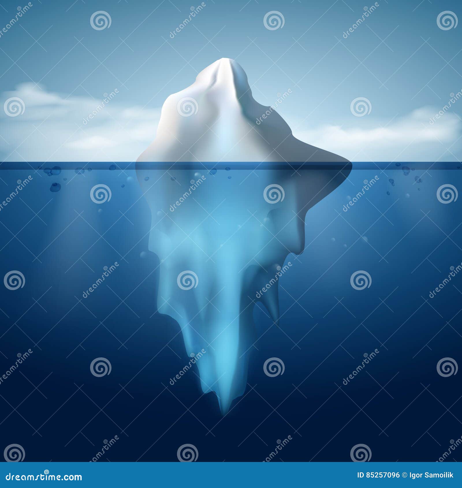 ice berg on water concept  background.