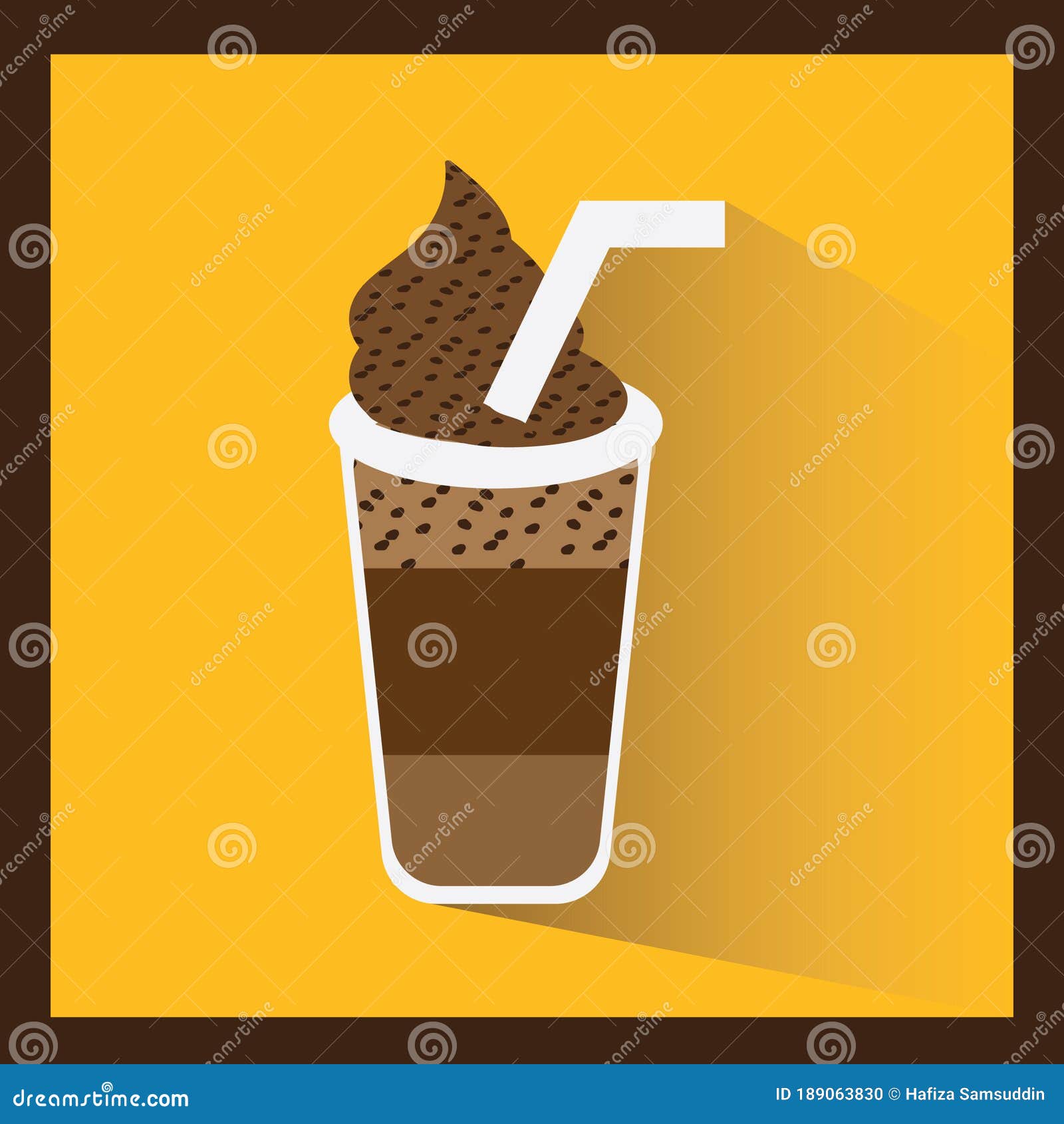 Ice Blended Coffee. Vector Illustration Decorative Design Stock Vector