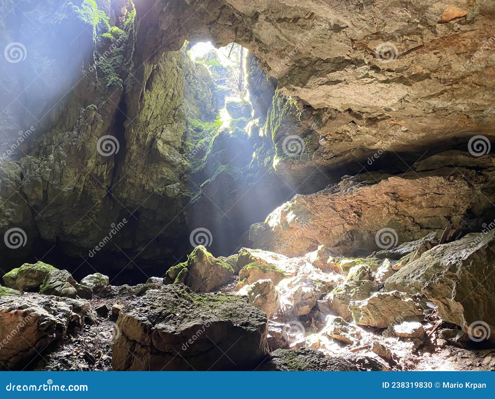 ice cave in the forest park golubinjak, sleme - gorski kotar, croatia / ledena spilja u park ÃÂ¡umi golubinjak, sleme