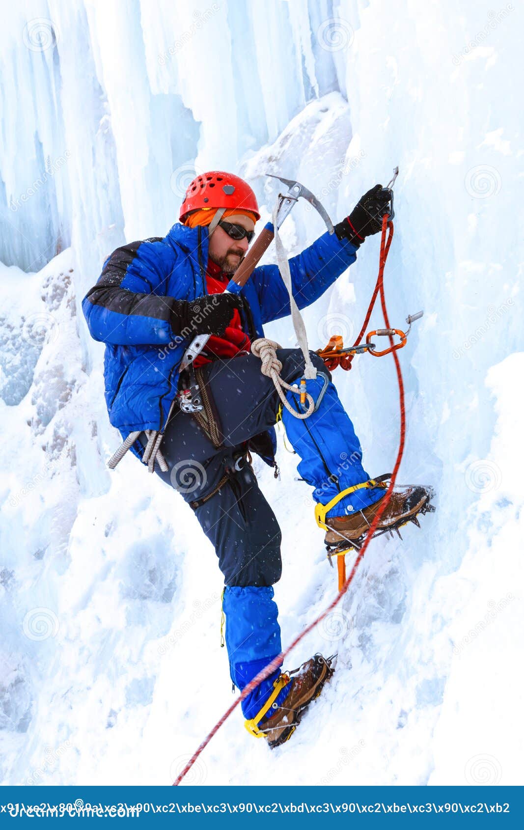 Ice Climber Climbing a Glacier Stock Image Image of climber, extreme