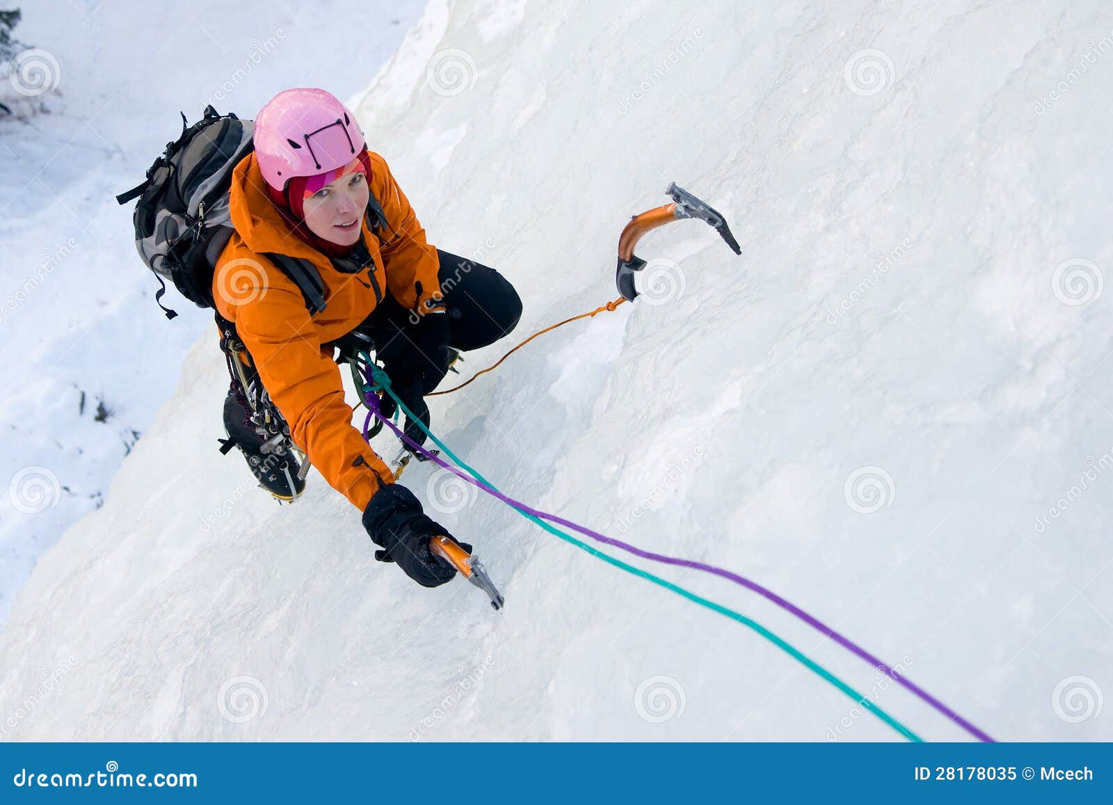 ice climbing woman
