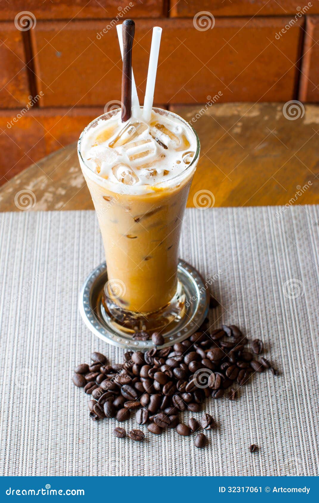 Ice Coffee and Coffee Beans Stock Image Image of fresh, shake 32317061