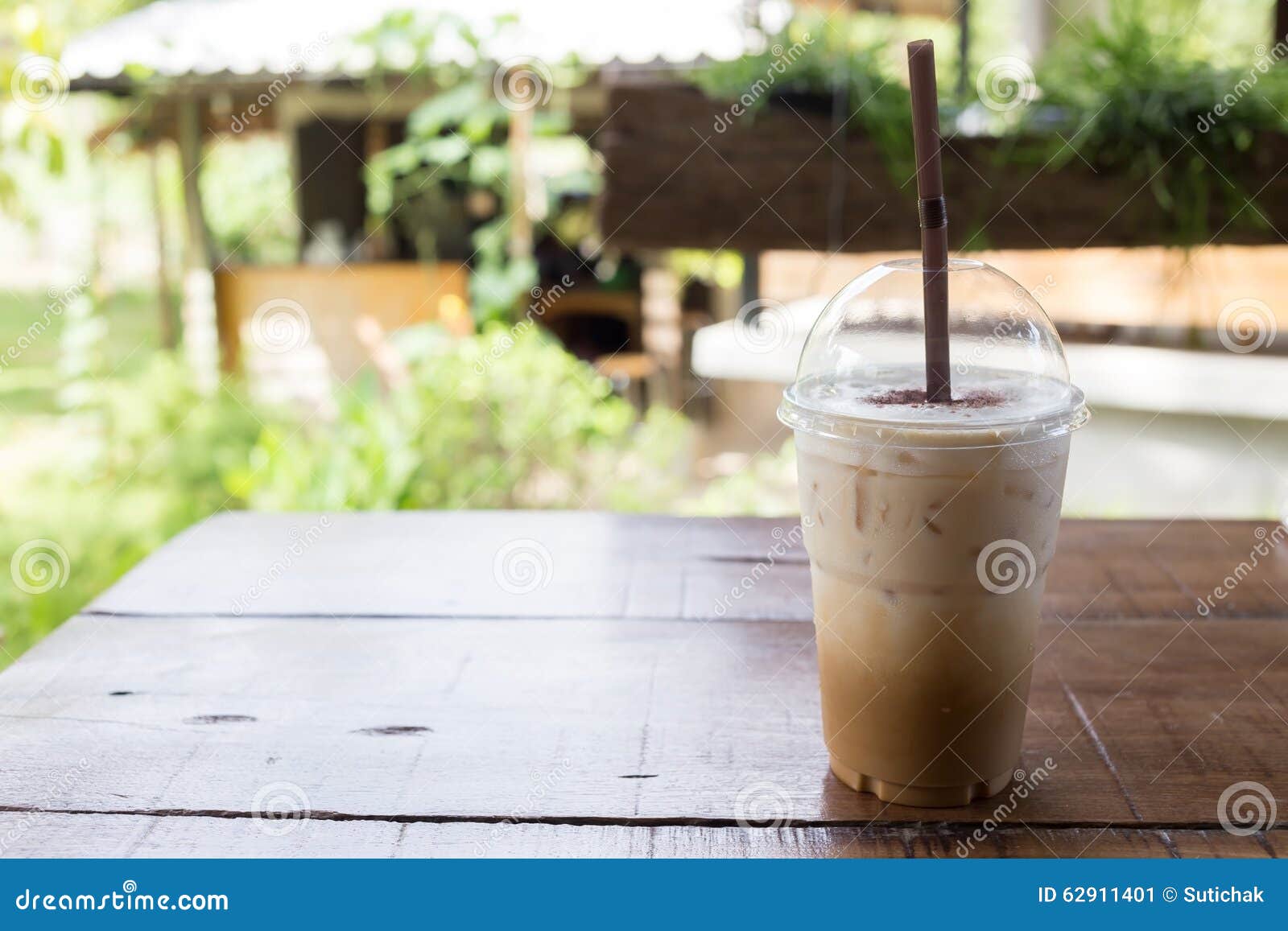 Ice Coffee Drink on Wooden Table, Coffee Break Stock Image Image of