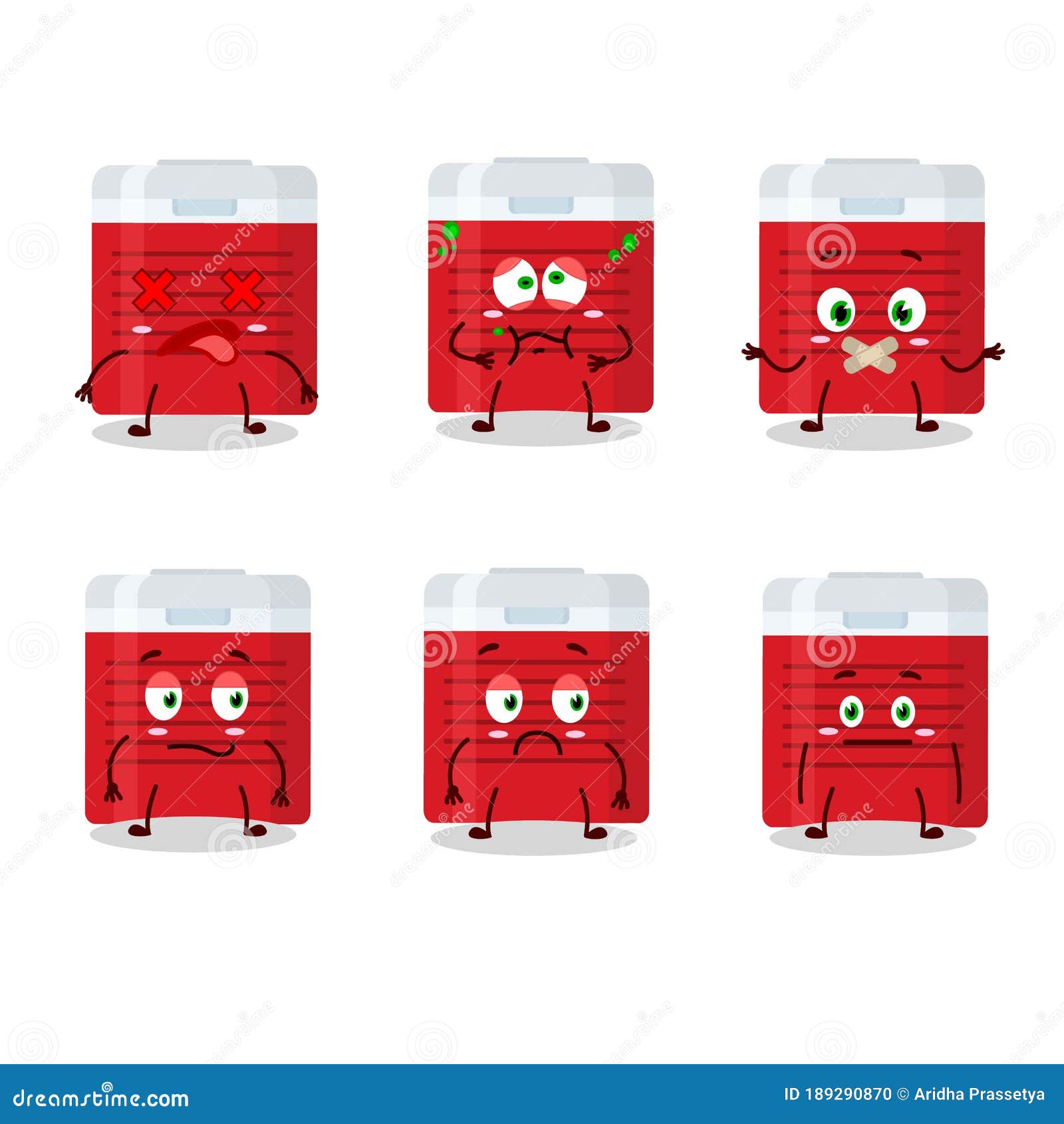 Ice Cooler Cartoon Character with Nope Expression Stock Vector