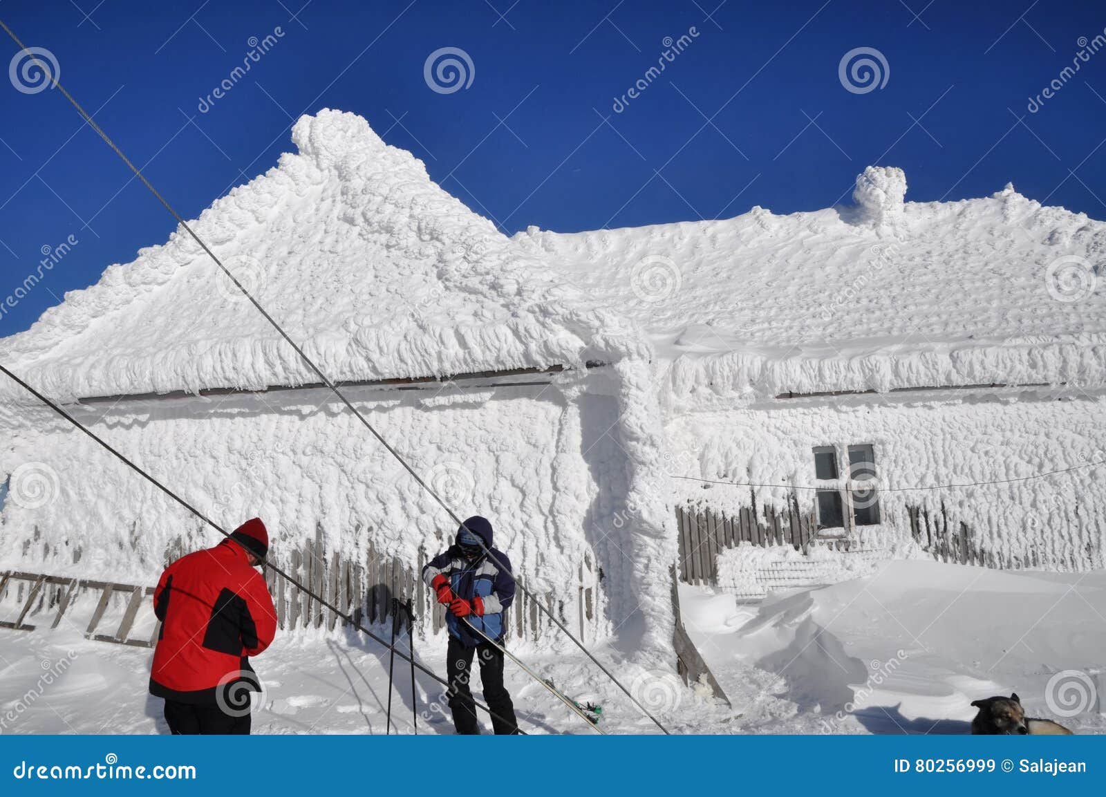 Ice Covered House in the Mountains Stock Image Image of alpine
