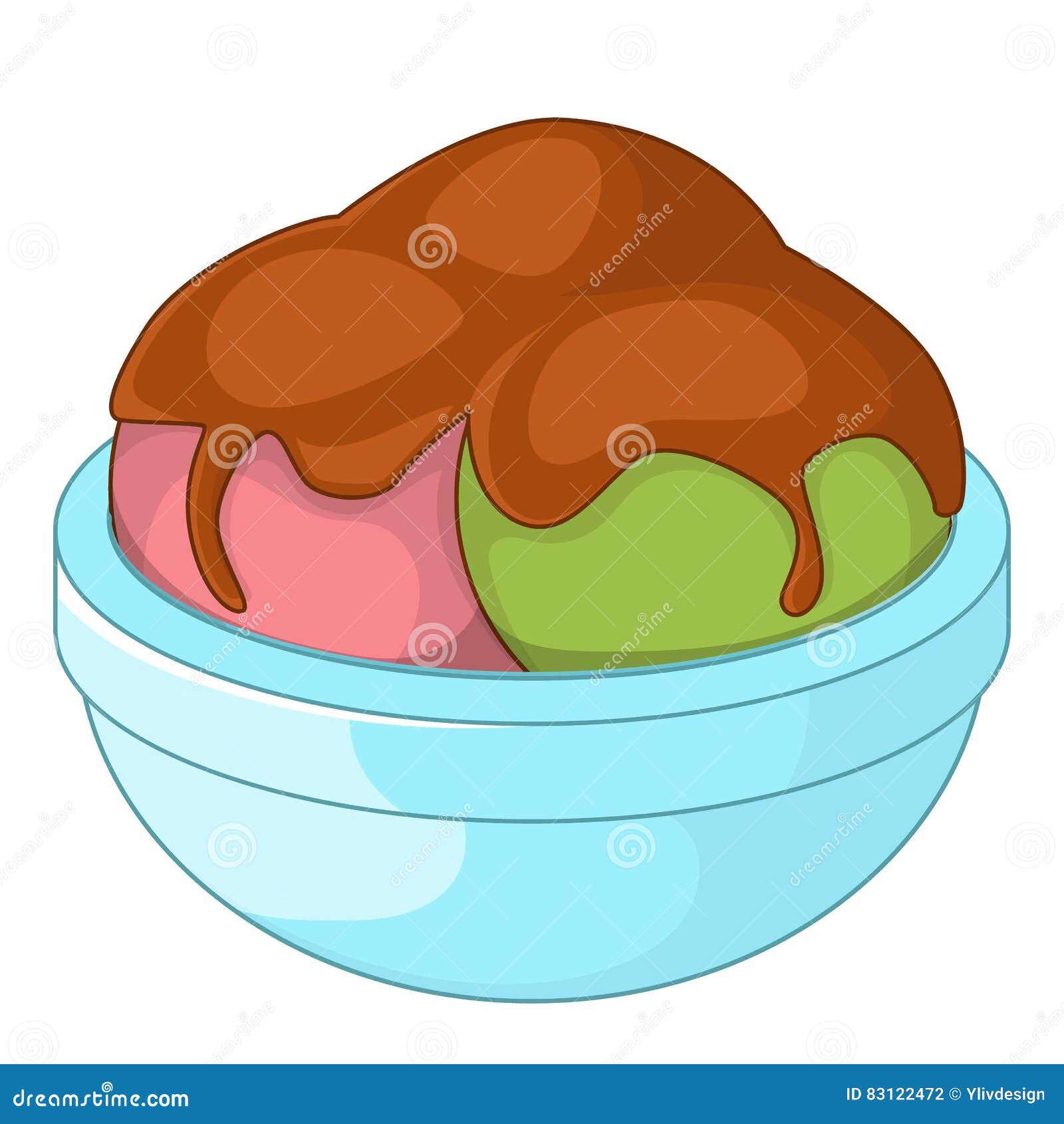 Ice Cream Balls Icon, Cartoon Style Stock Vector Illustration of