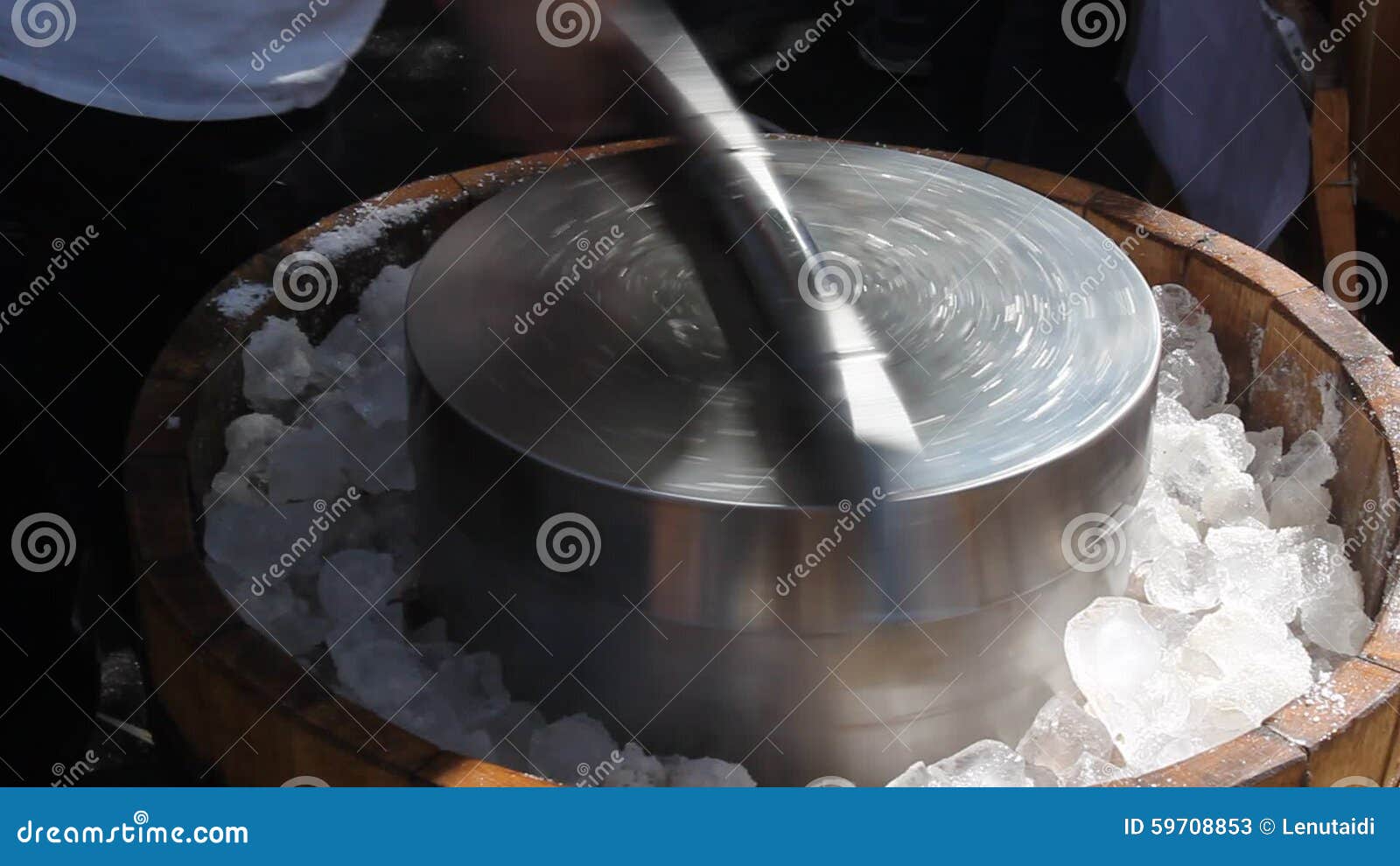 Ice cream in barrel stock video. Video of fresh, product 59708853