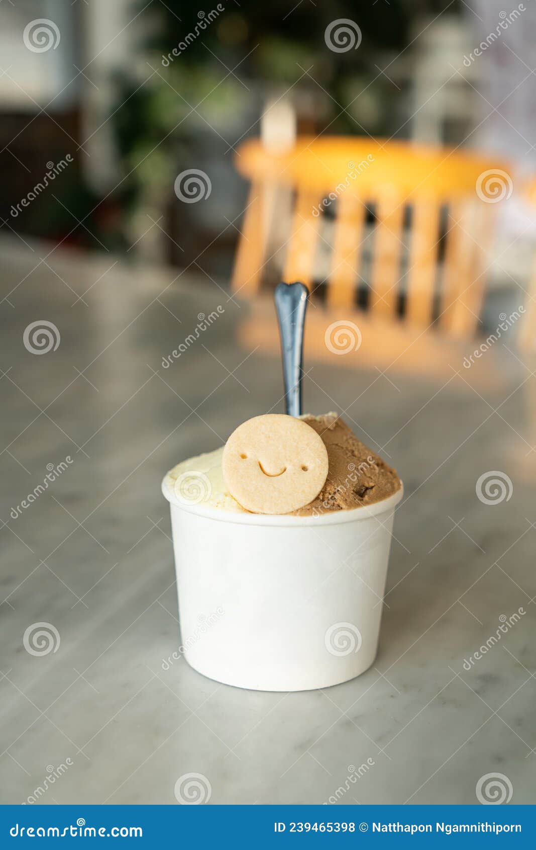 Icecream with Biscuit in Cup Stock Photo Image of gelato, milk