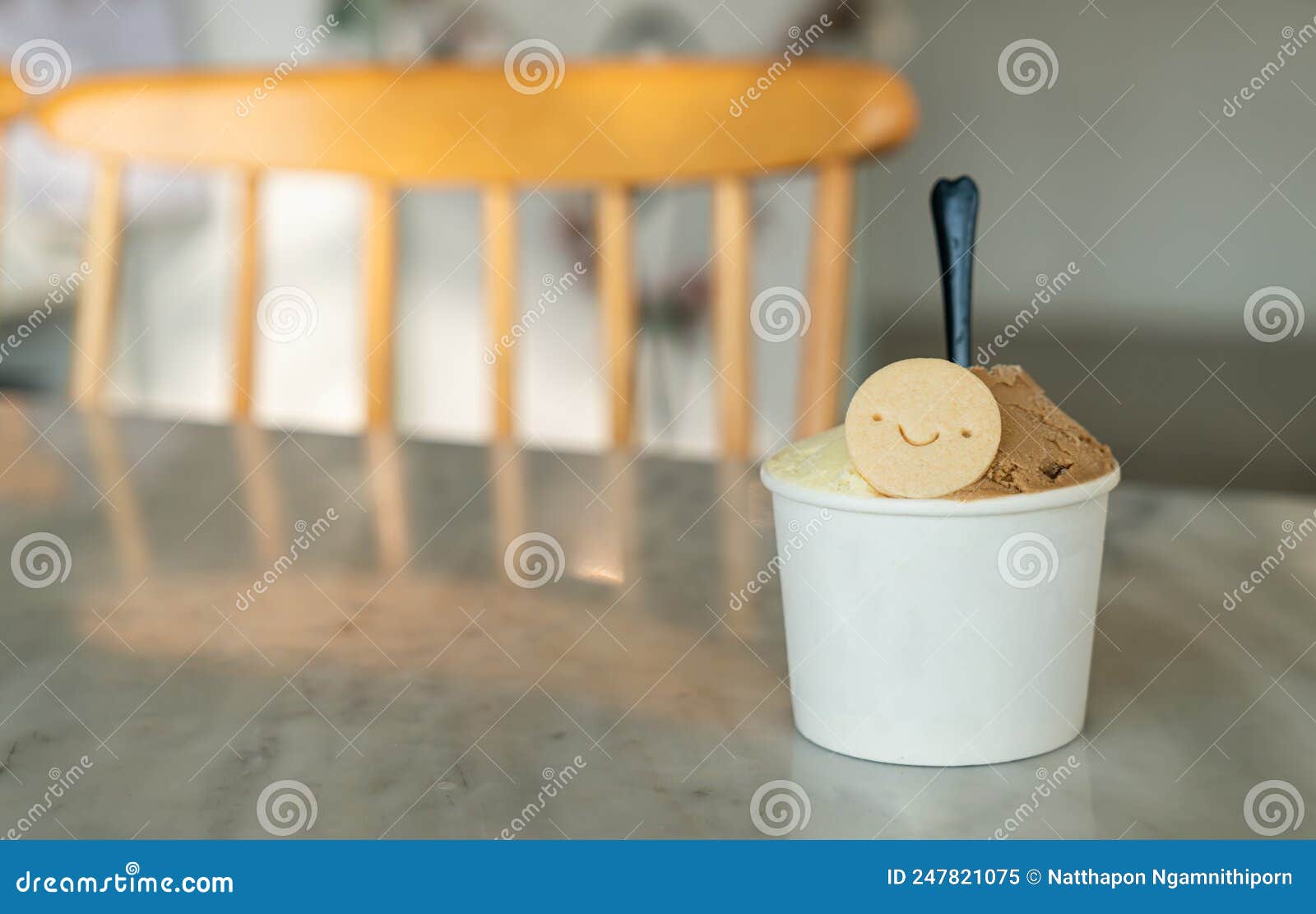 Icecream with Biscuit in Cup Stock Image Image of italian, bowl