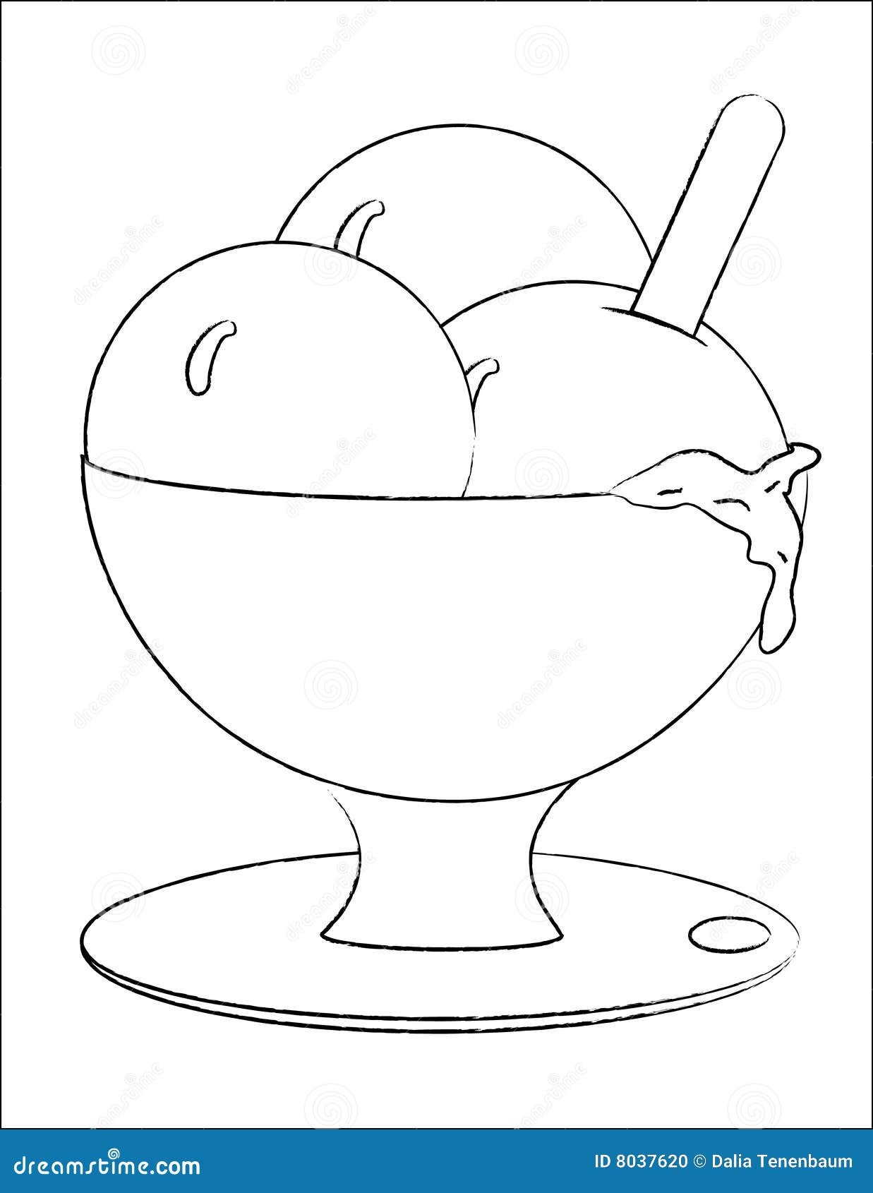 ice cream sundae clipart black and white - photo #41