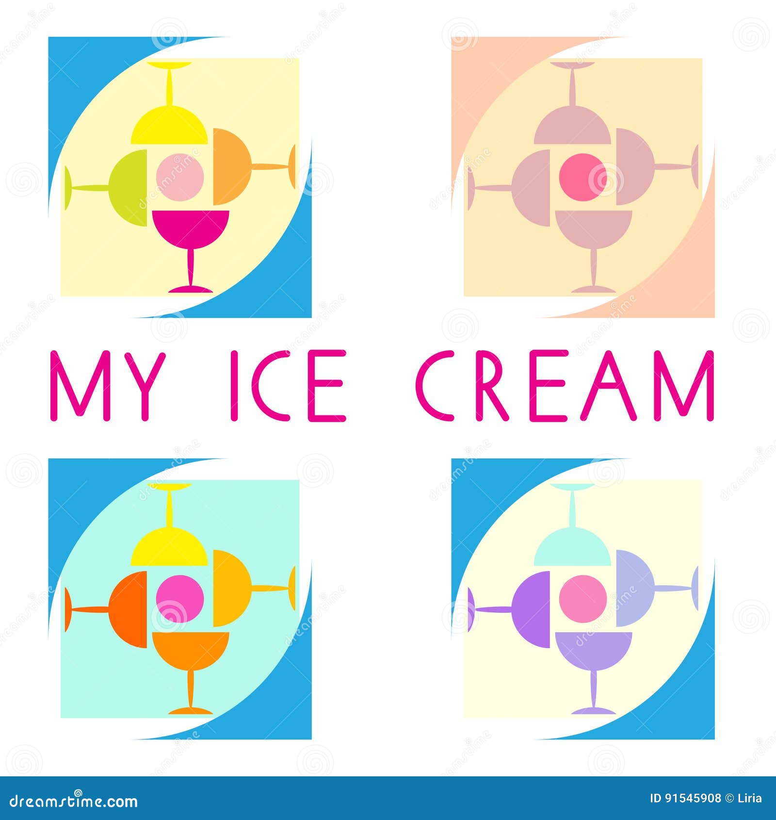 Ice cream cafe logo stock vector. Illustration of company 91545908
