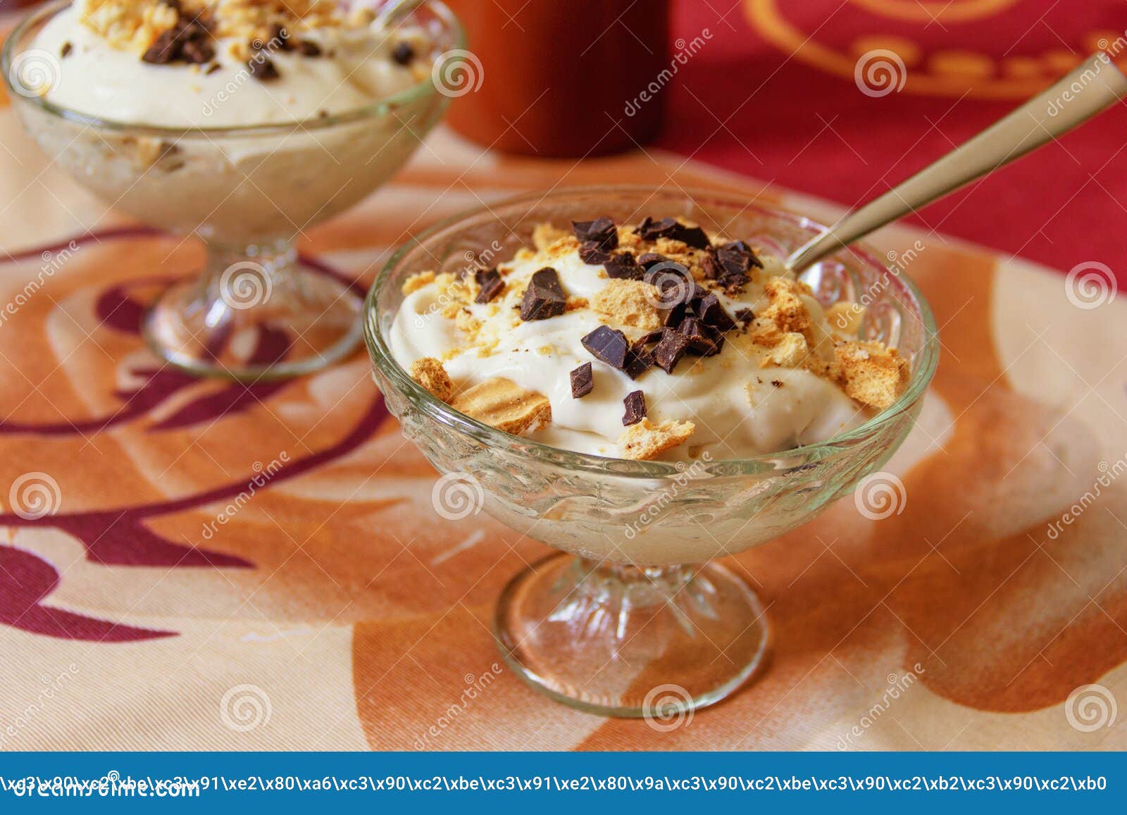 Ice Cream with Chocolate and Biscuits Stock Image Image of scoop