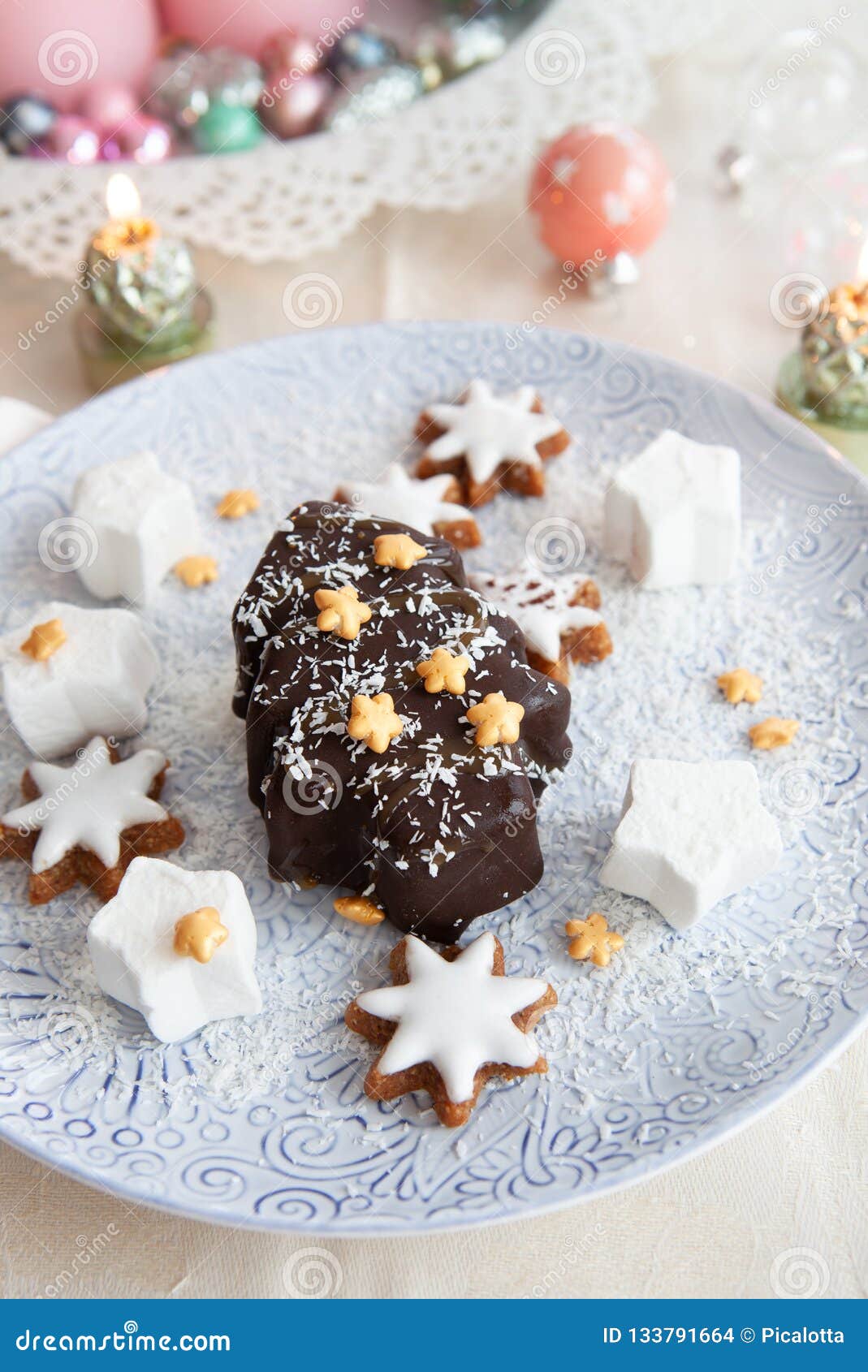 Ice Cream in Christmas Tree Shape Stock Photo Image of decorative