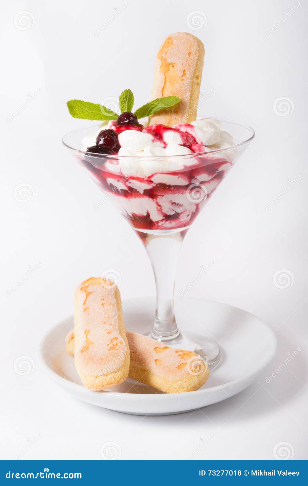 Ice Cream in a Cocktail Glass Stock Photo Image of fruit, milkshake