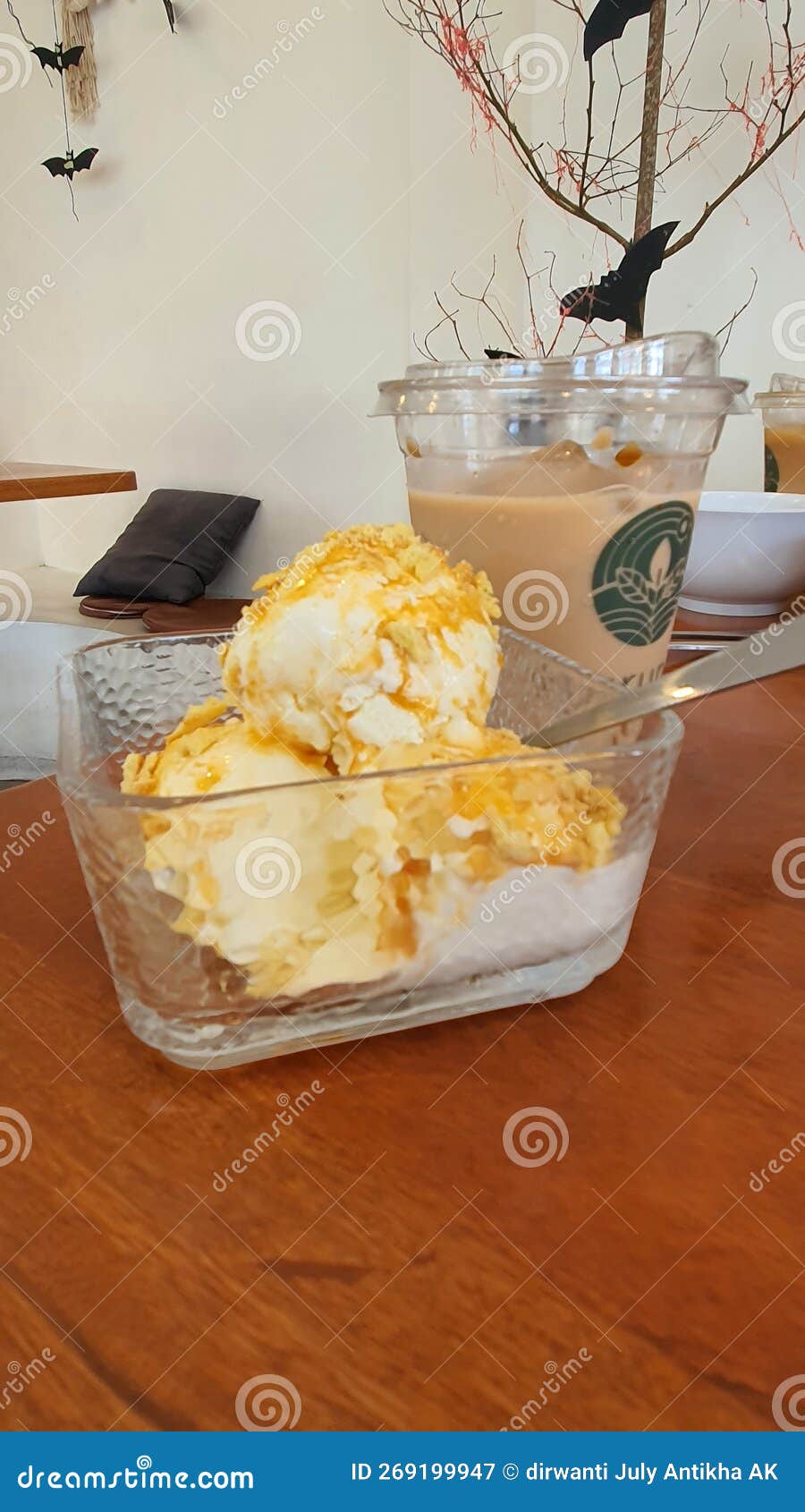 Ice Cream and Coffee at Coffee Shop Stock Image Image of cuisine