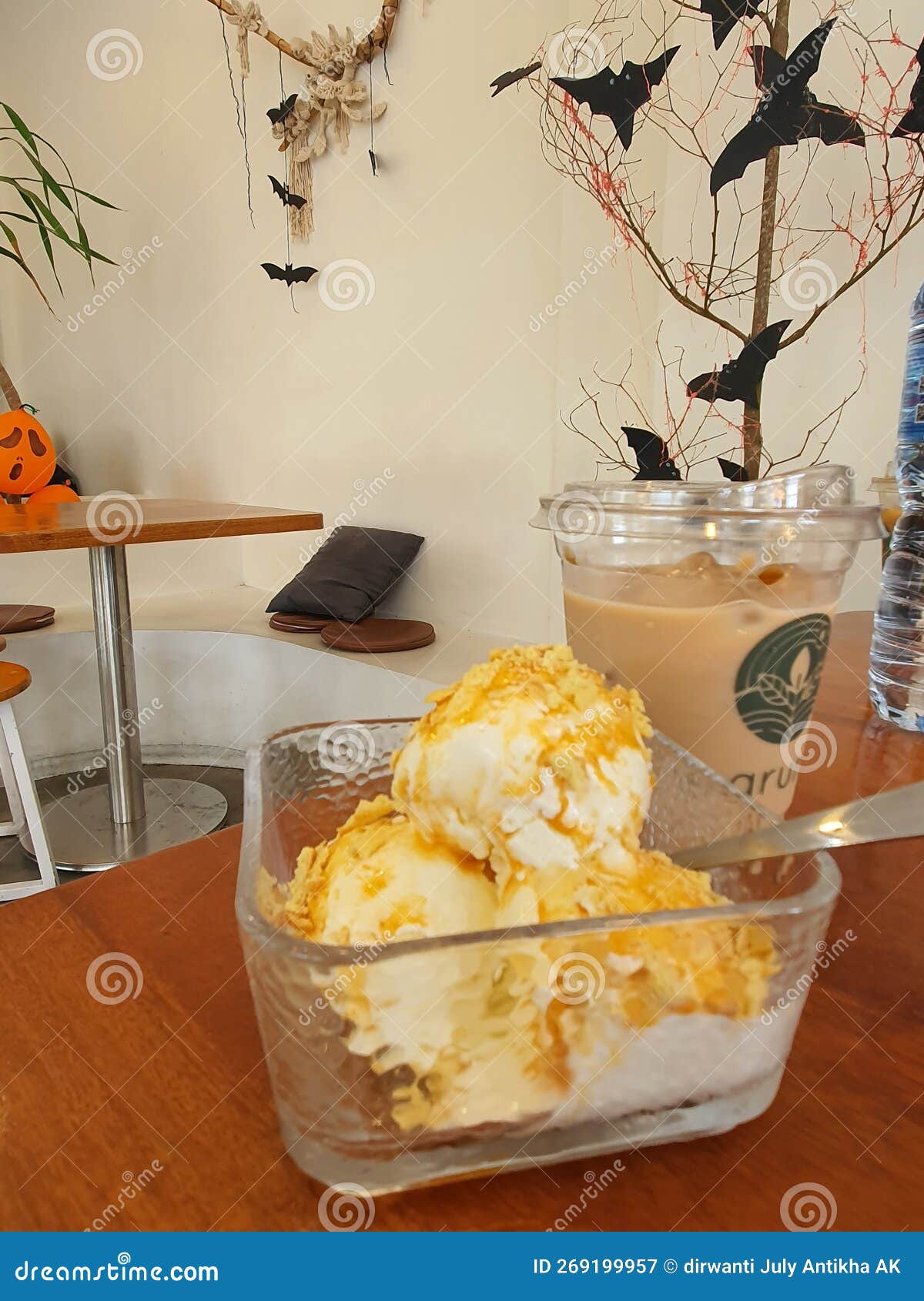 Ice Cream and Coffee at Coffee Shop Stock Image Image of produce